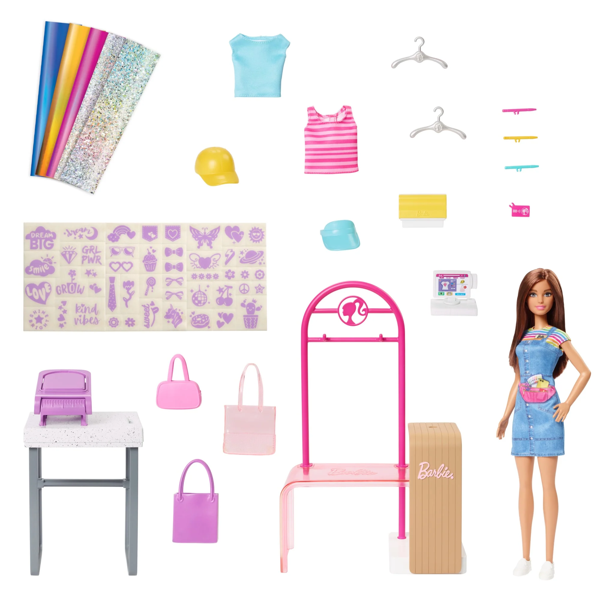Barbie Coffret de Jeu Boutique Créations, Poupée Brunette, Access. - Image 5
