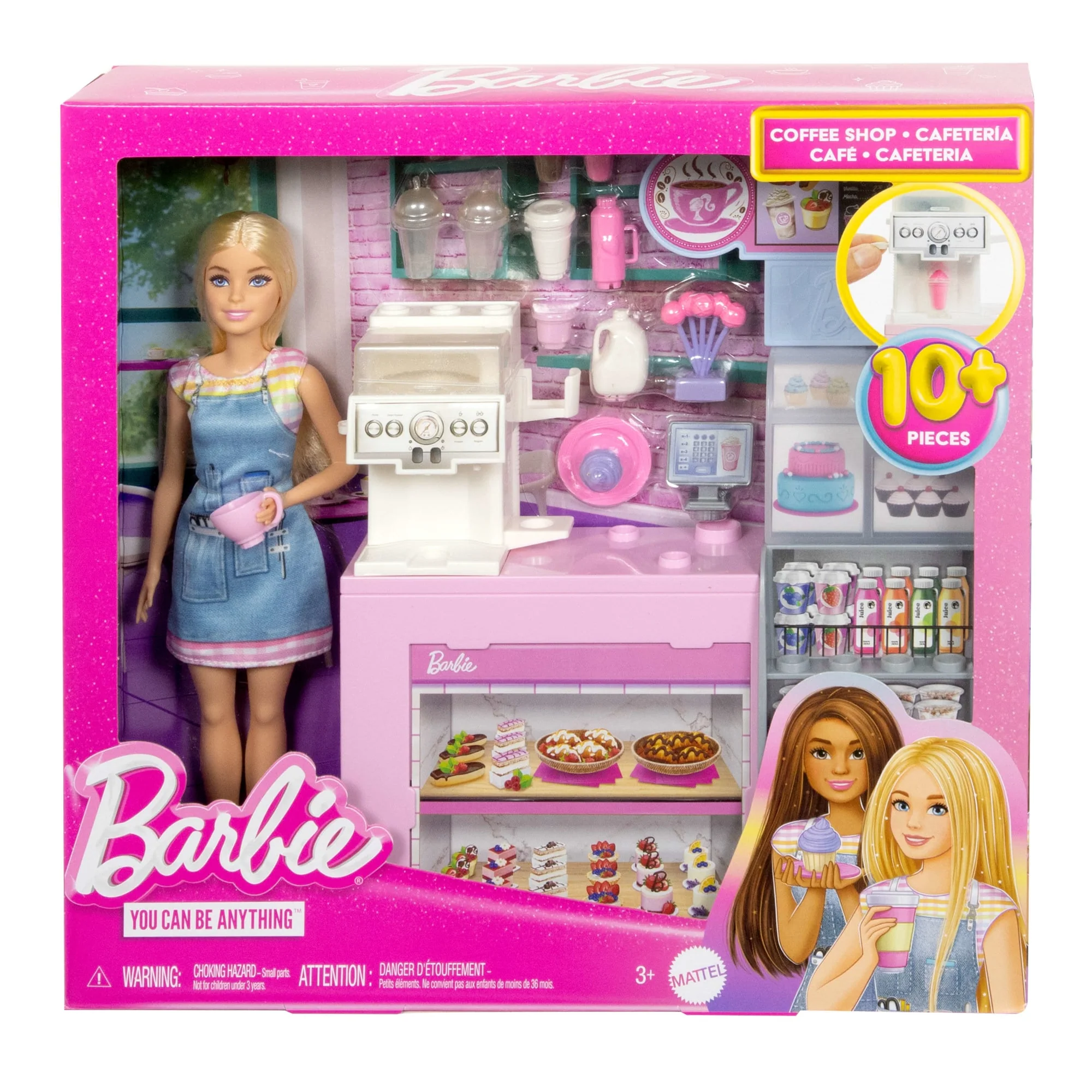 Barbie  Coffret de Jeu  Café, Poupée Barista Blonde, 10+Accessoires - Image 6