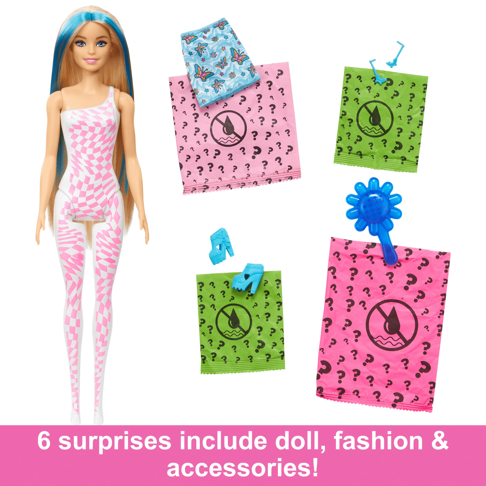 Barbie Color Reveal Groovy-Themed Series Doll & Accessories With 6 Surprises, Color-Change Bodice - Image 5