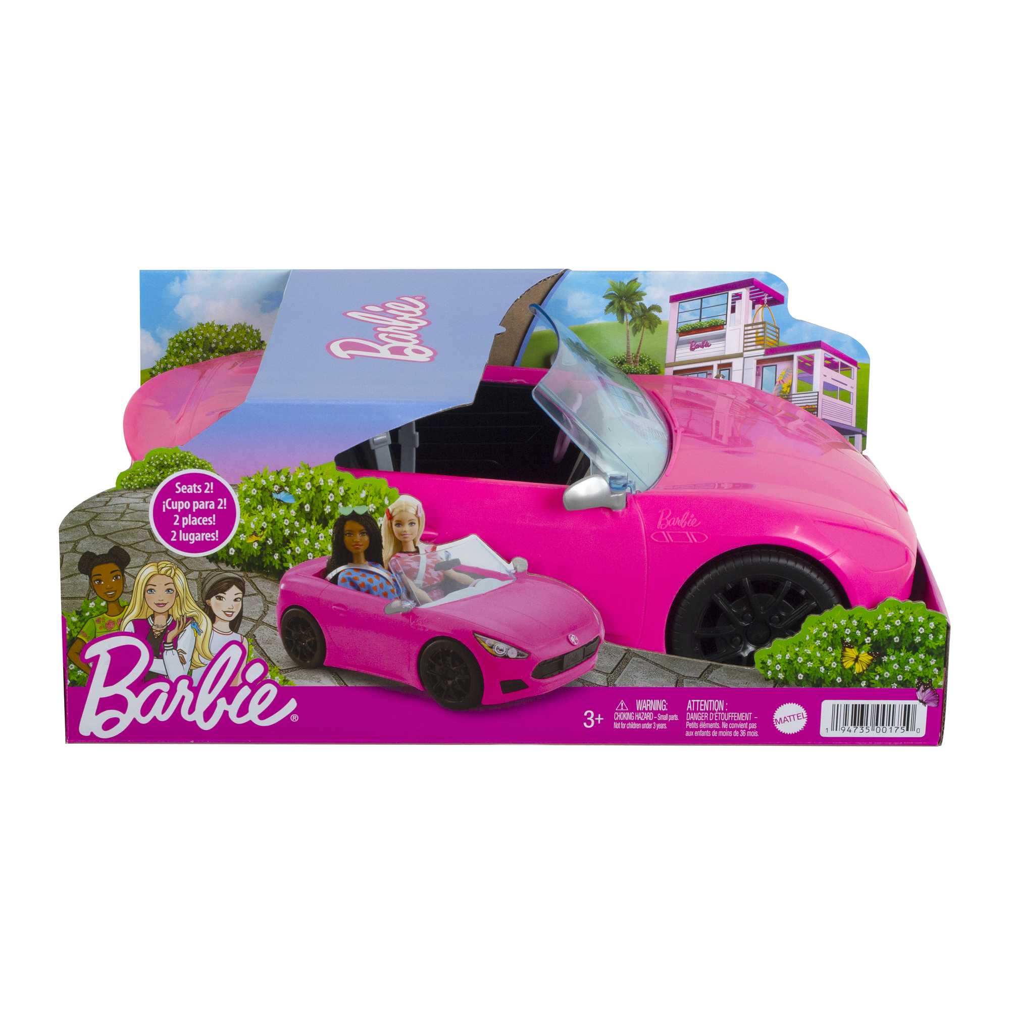 Barbie Pink Convertible 2-Seater Vehicle With Rolling Wheels, For 3 To 7 Year Olds - Image 6