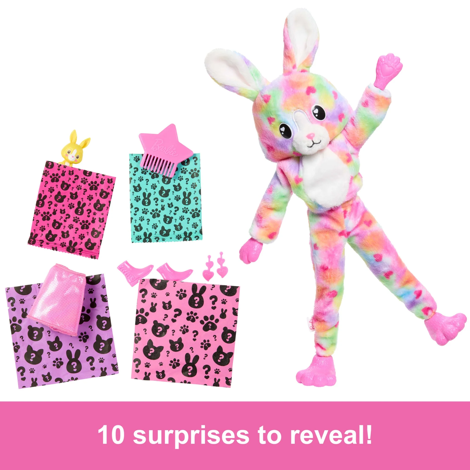 Barbie Cutie Reveal Bunny Doll & Accessories, Color Dream Series With 10 Surprises - Image 3
