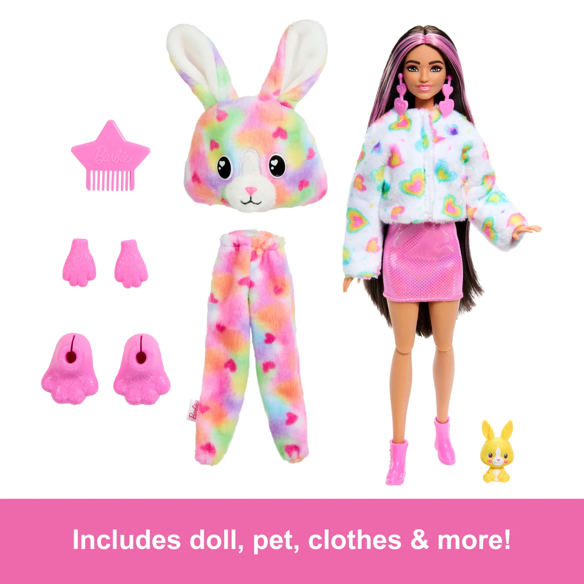Barbie Cutie Reveal Bunny Doll & Accessories, Color Dream Series With 10 Surprises - Image 5