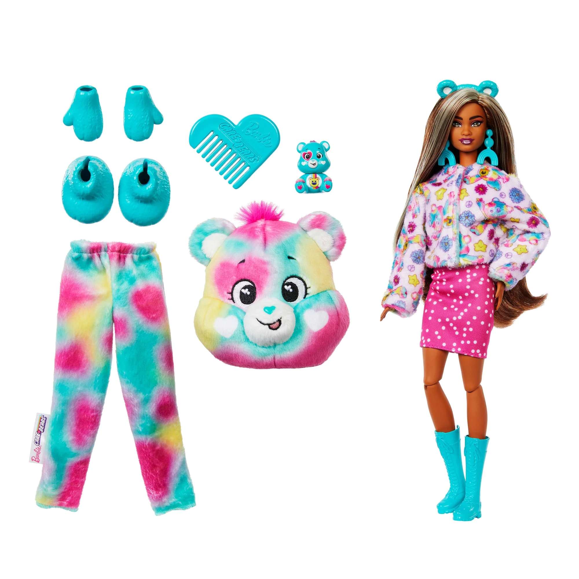 Barbie Cutie Reveal Care Bears Doll & Accessories, Series 2 Good Vibes Bear With 10 Surprises - Image 5