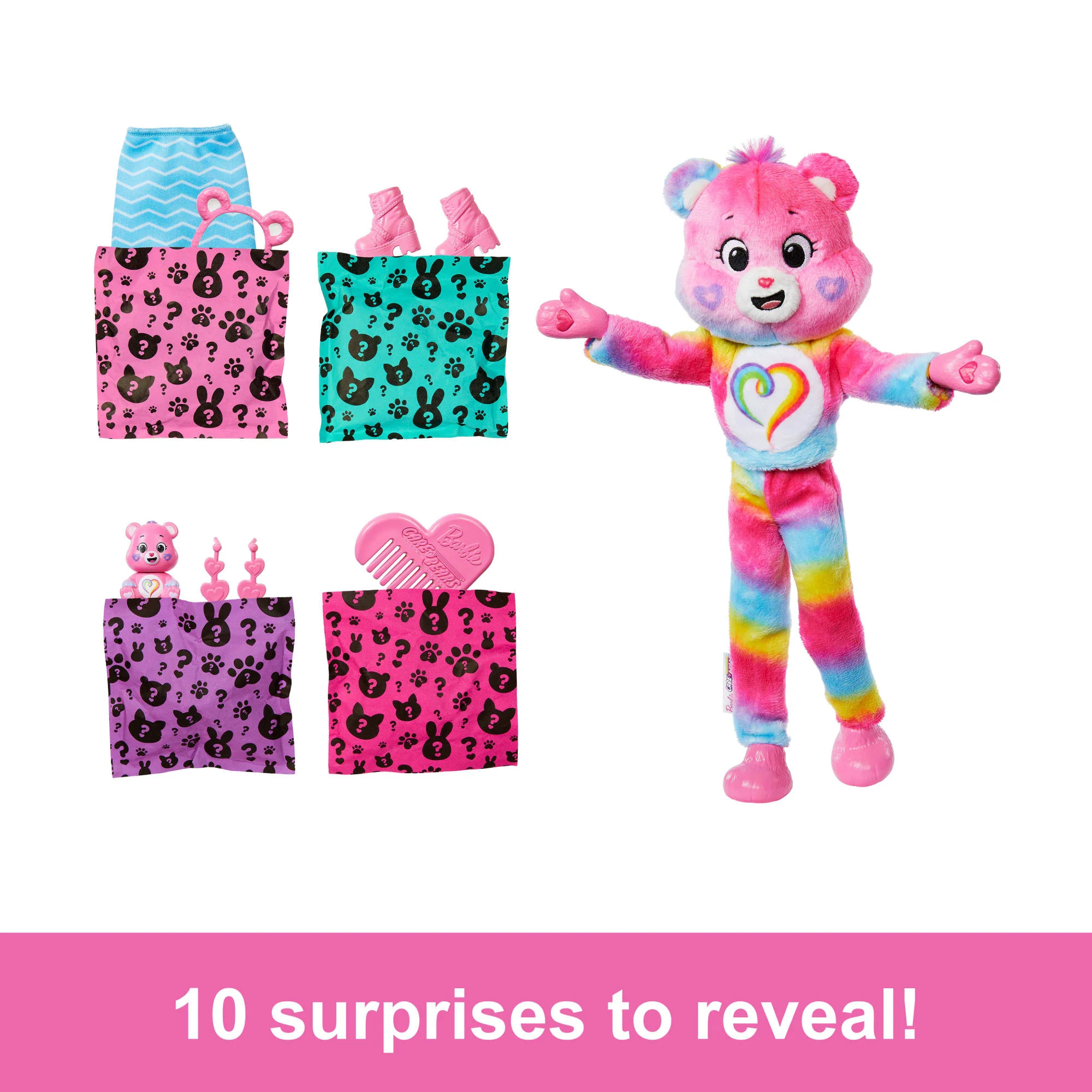 Barbie Cutie Reveal Care Bears Doll & Accessories, Series 2 Togetherness Bear With 10 Surprises - Image 2