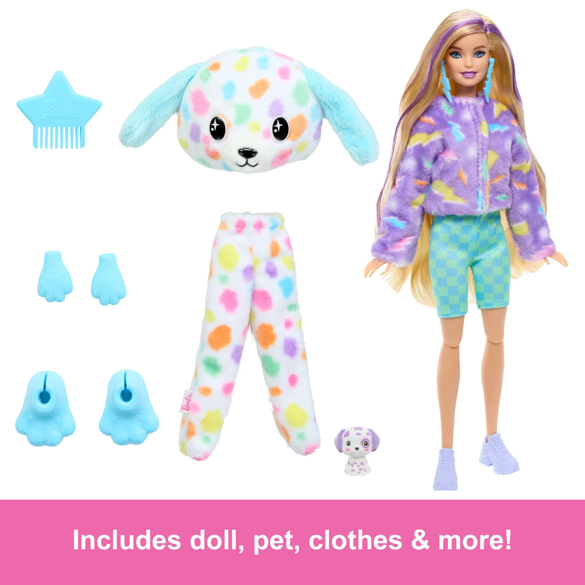 Barbie Cutie Reveal Doll, Dalmatian Costume & Accessories, Color Dream Series With 10 Surprises - Image 5