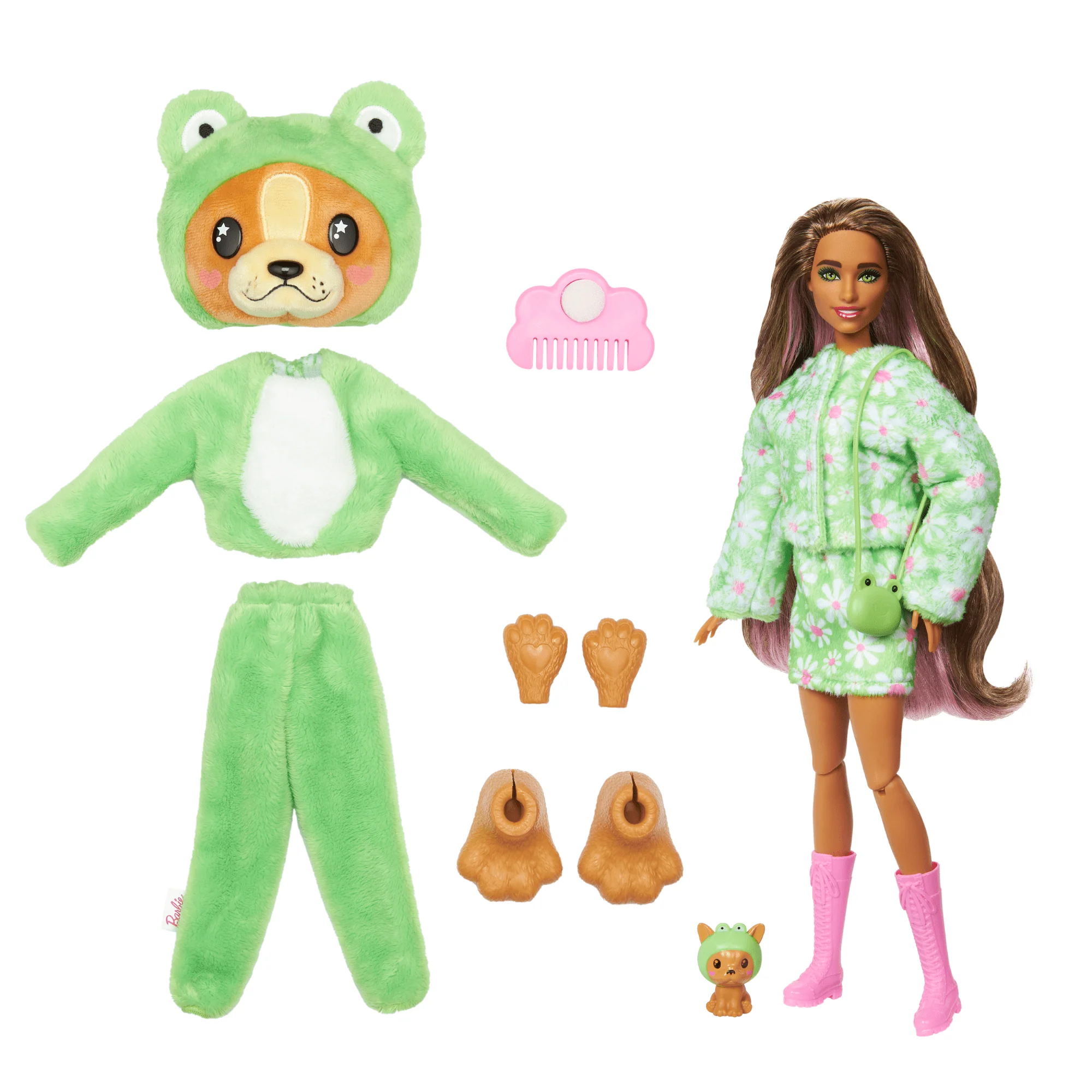 Barbie Cutie Reveal Costume-Themed Series Doll & Accessories With 10 Surprises, Puppy As Frog - Image 6