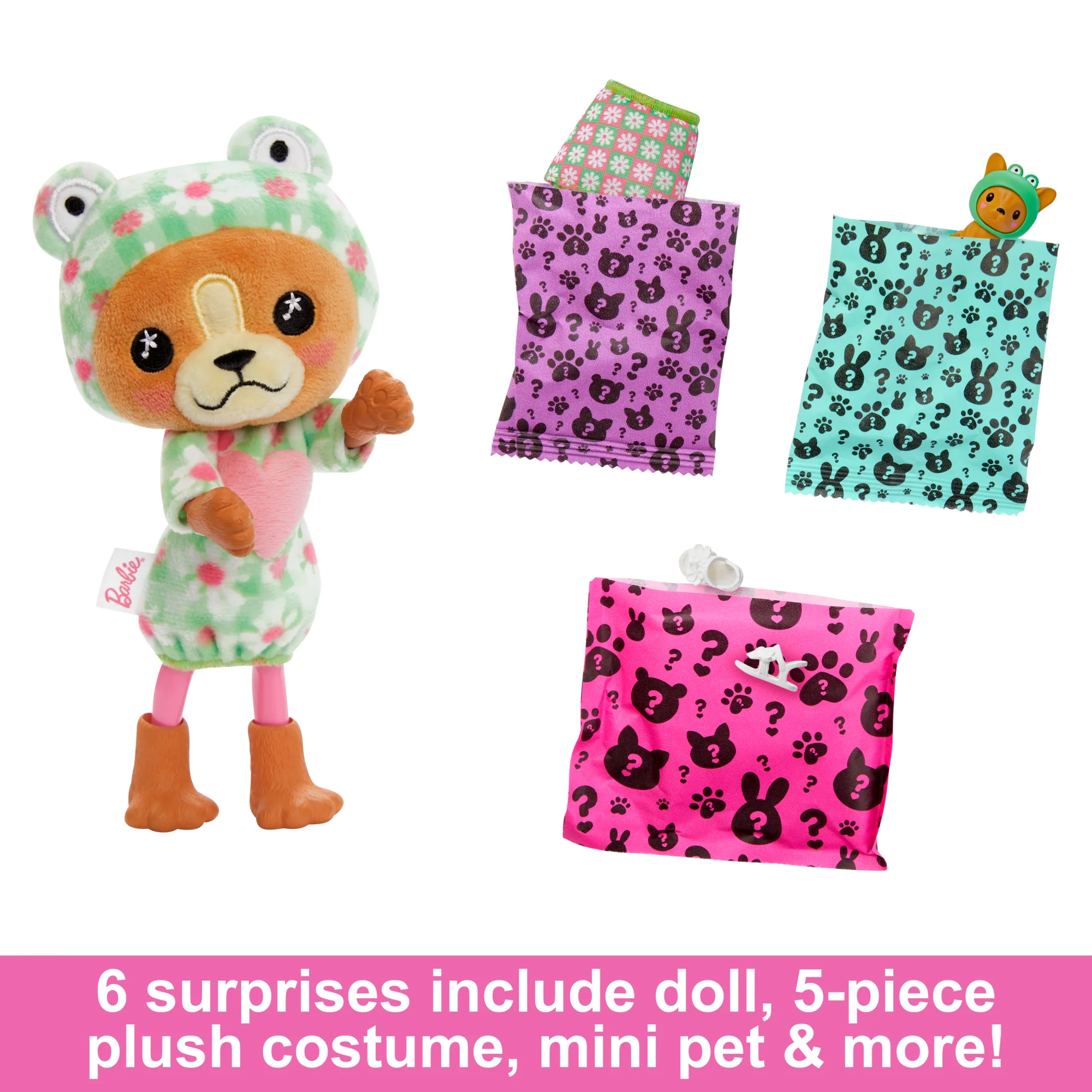 Barbie Cutie Reveal Costume-Themed Series Chelsea Small Doll & Accessories, Puppy As Frog - Image 3