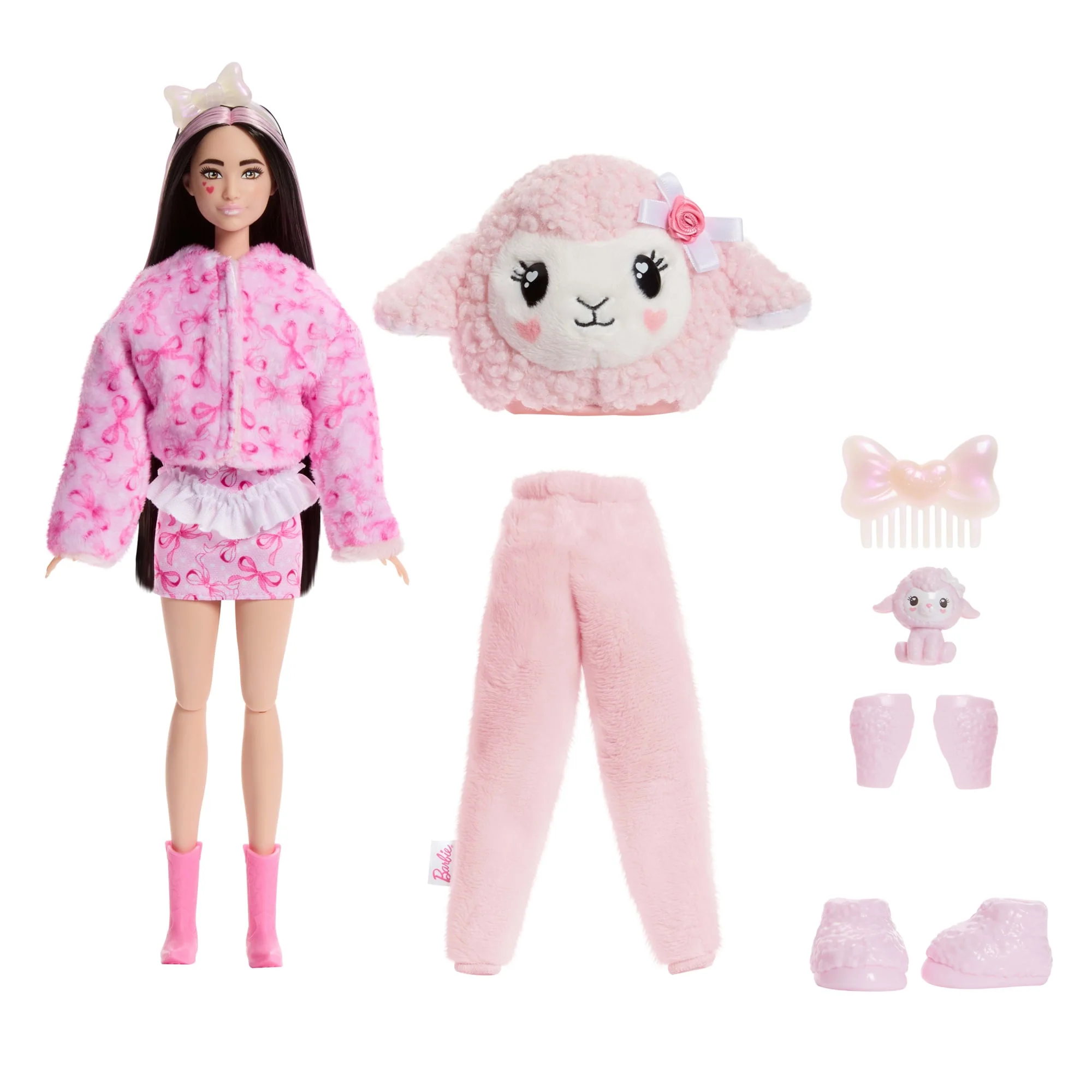 Barbie Cutie Reveal Doll & Accessories, Cuddly Series Lamb With 10 Surprises - Image 6