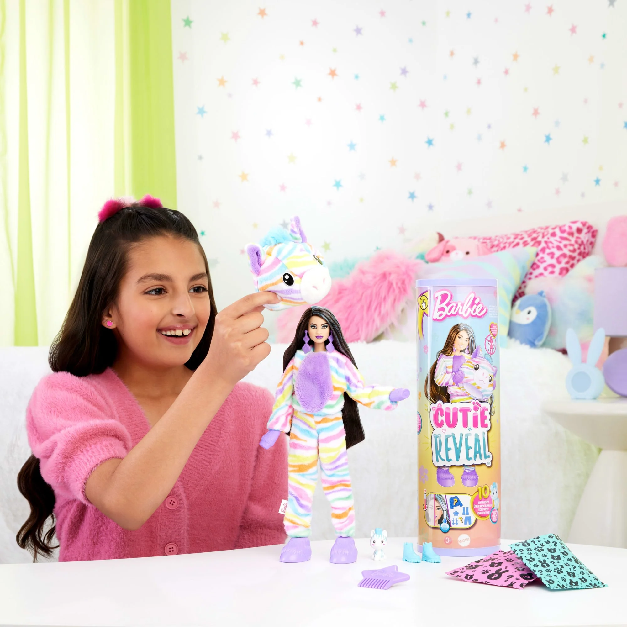 Barbie Cutie Reveal Zebra Doll & Accessories, Color Dream Series With 10 Surprises - Image 2