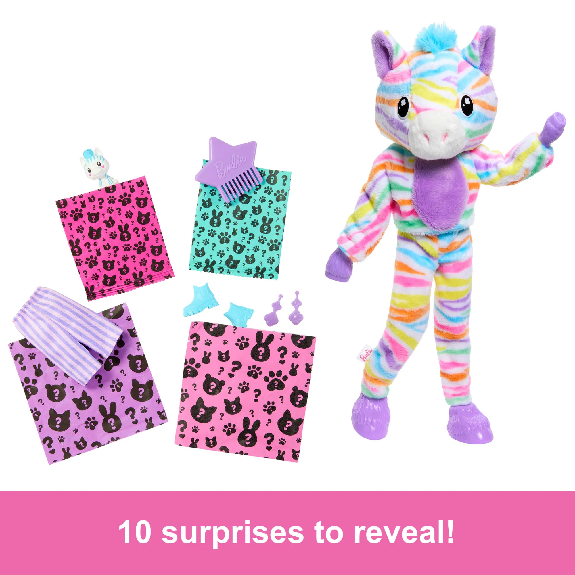 Barbie Cutie Reveal Zebra Doll & Accessories, Color Dream Series With 10 Surprises - Image 3