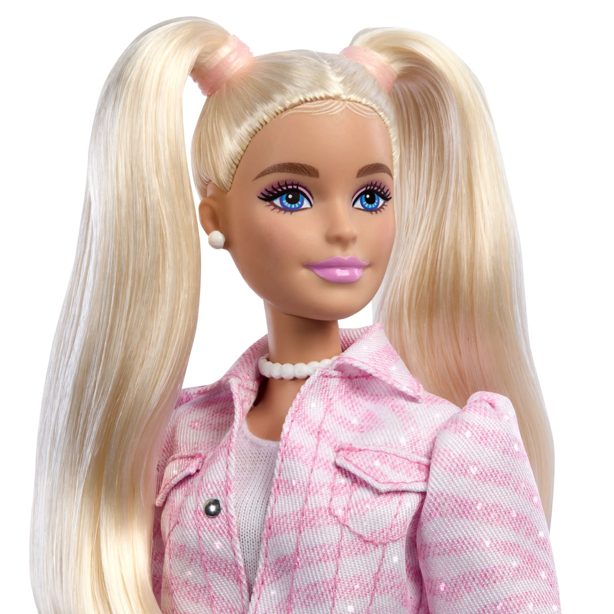 Barbie Deluxe Style Fashion Doll #9 in Matching Pink Denim Jacket & Skirt Set, Blonde - Image 3
