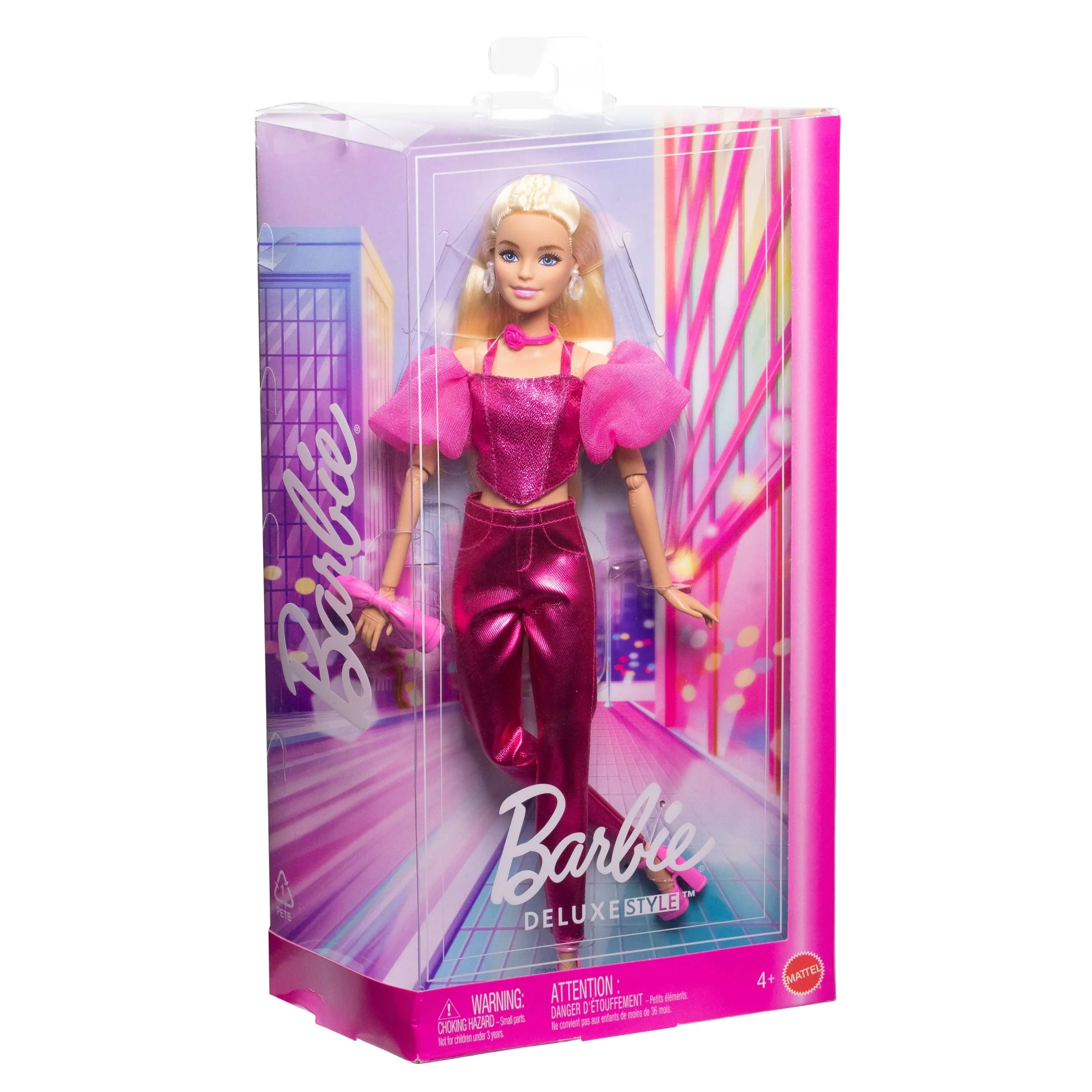 Barbie Deluxe Style Fashion Doll #5 in Metallic Pink Outfit With Corset Top And Accessories, Blonde - Image 6