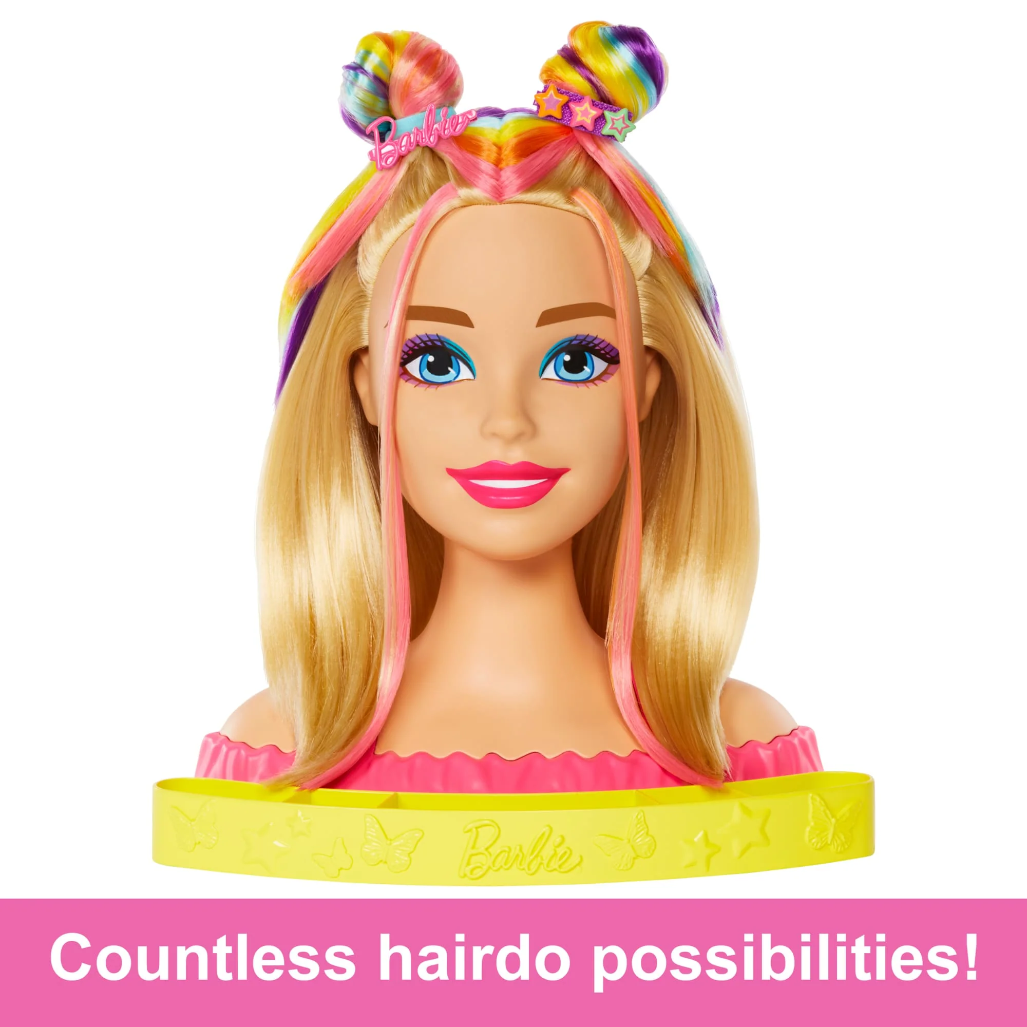 Barbie Deluxe Styling Head, Barbie Totally Hair, Blonde Rainbow Hair - Image 3