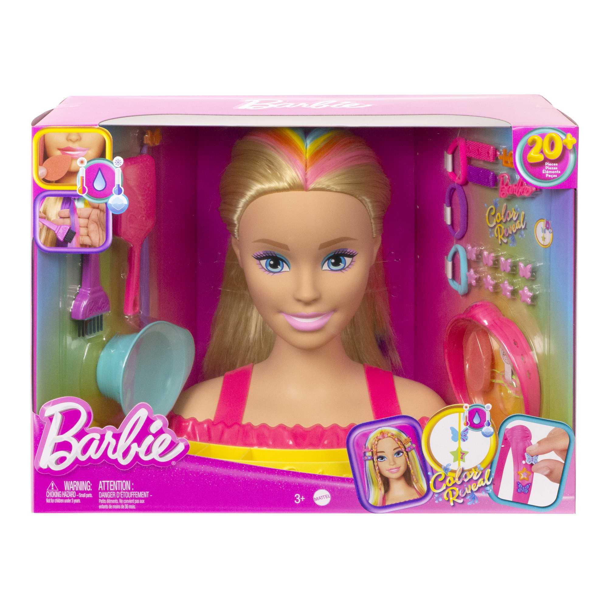 Barbie Deluxe Styling Head, Barbie Totally Hair, Blonde Rainbow Hair - Image 5