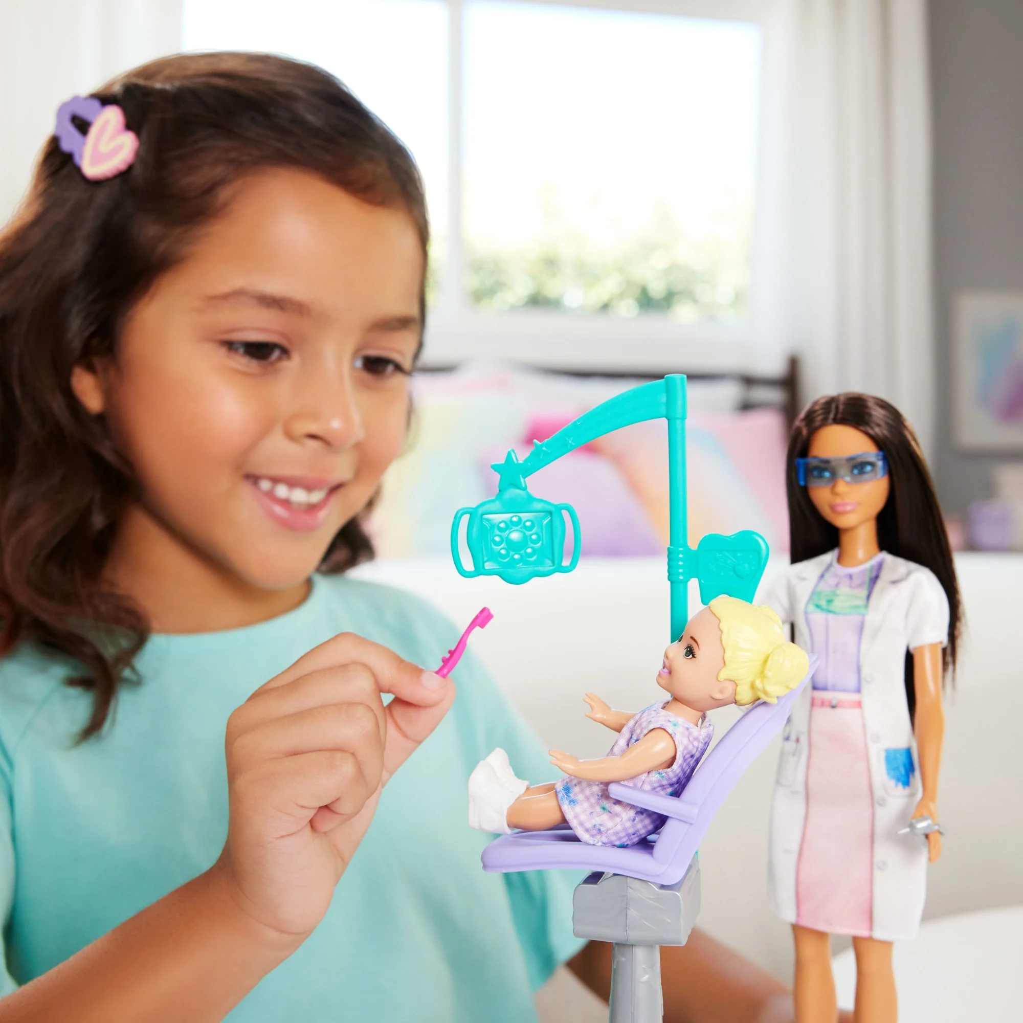 Barbie Dentist Doll With Brunette Fashion Doll, 1 Kid Doll, Medical Doctor Furniture & Accessories - Image 2