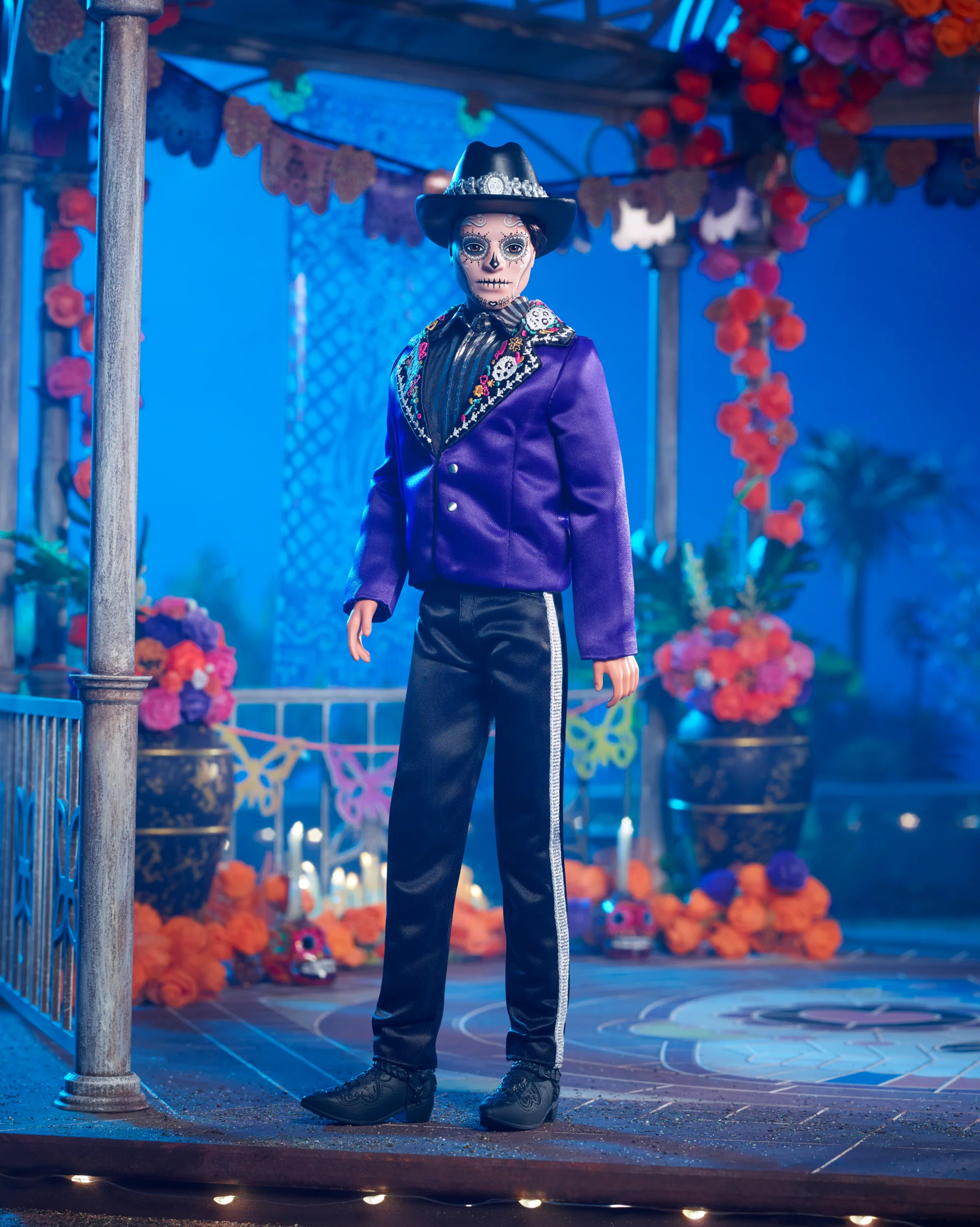 2023 Día De Muertos Ken Doll Wearing Blue Jacket And Black Hat, Barbie Signature Collectible - Image 5