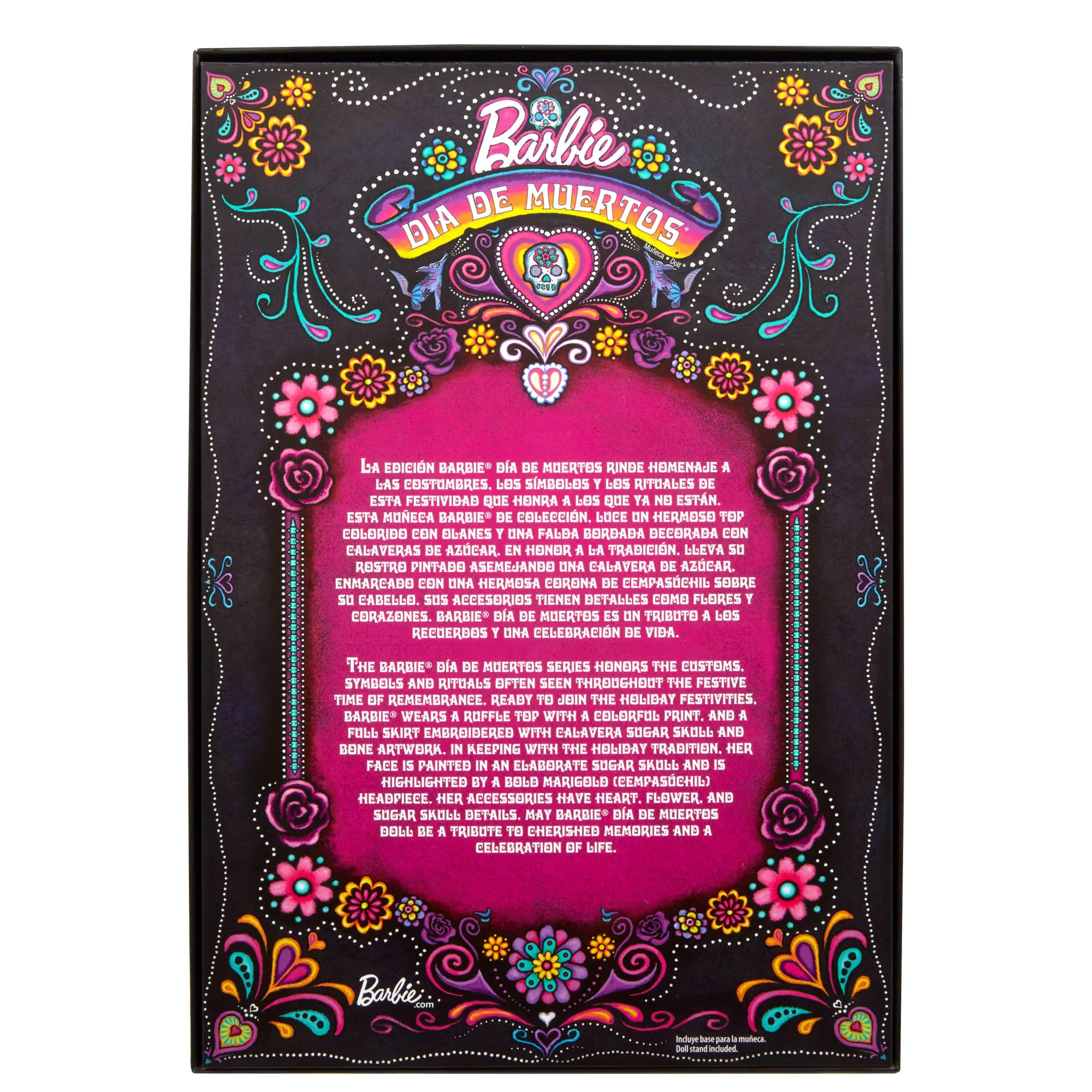 Barbie Signature Día De Muertos 2024 Collectible Doll in Ruffled Black Gown - Image 6