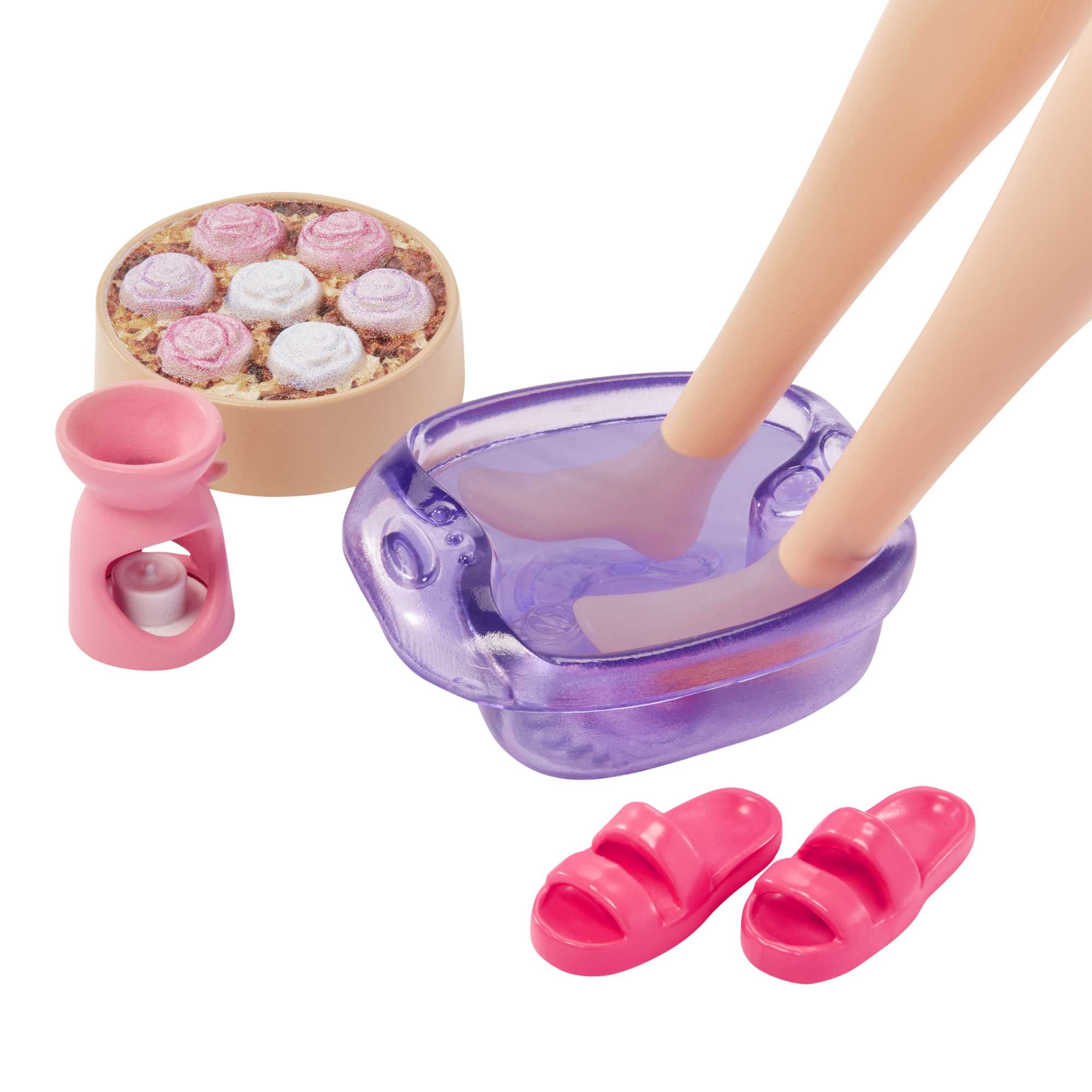 Barbie Self-Care Spa Day Possible Doll in Bathrobe With Puppy And Accessories - Image 3