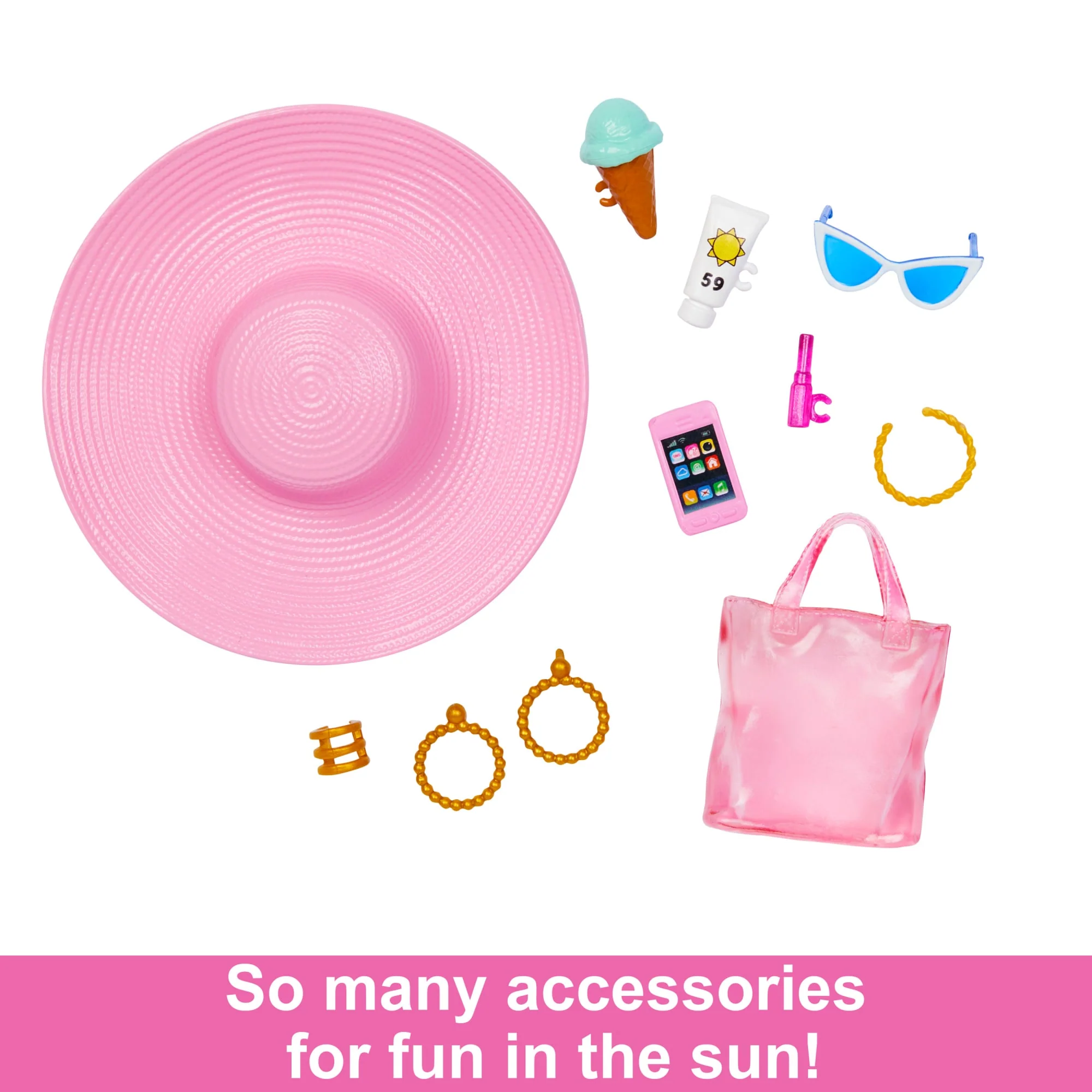 Blonde Barbie Doll With Swimsuit And Beach-Themed Accessories - Image 2
