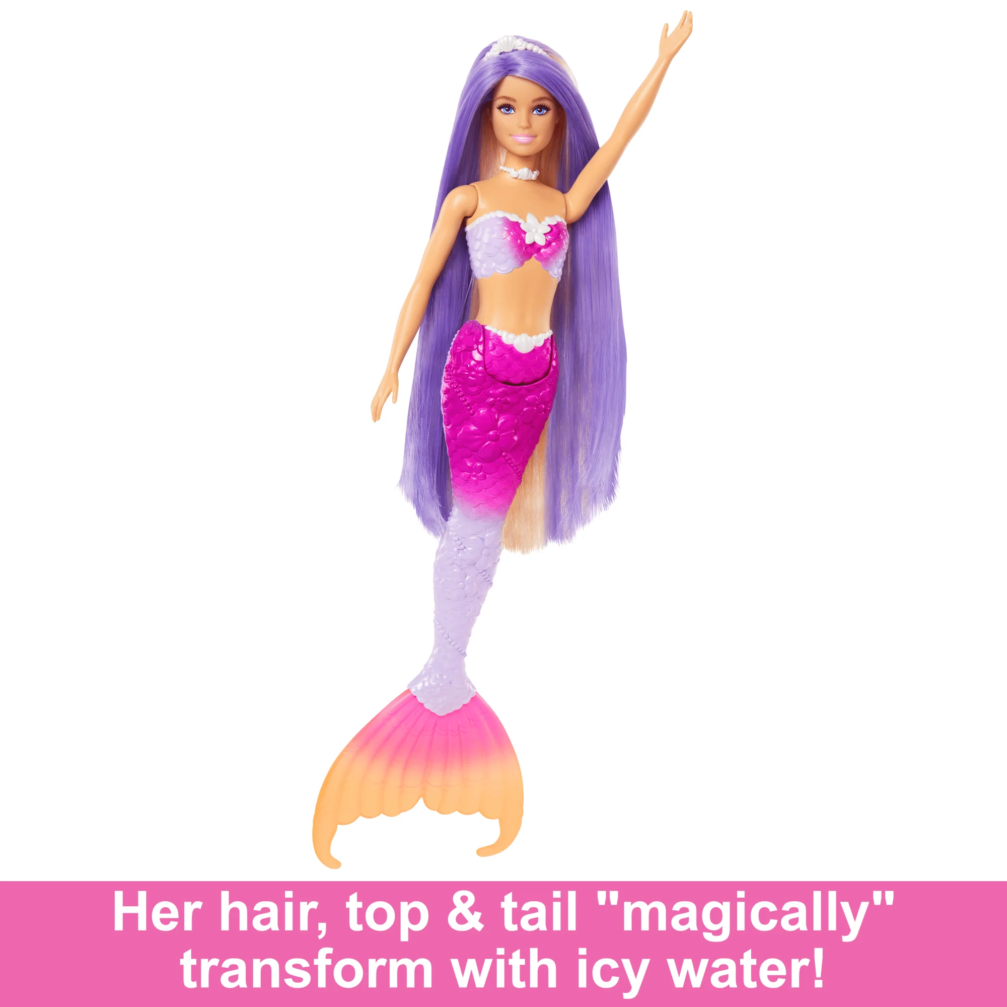 Barbie “Malibu” Mermaid Doll With Color Change Feature, Pet Dolphin And Accessories - Image 3