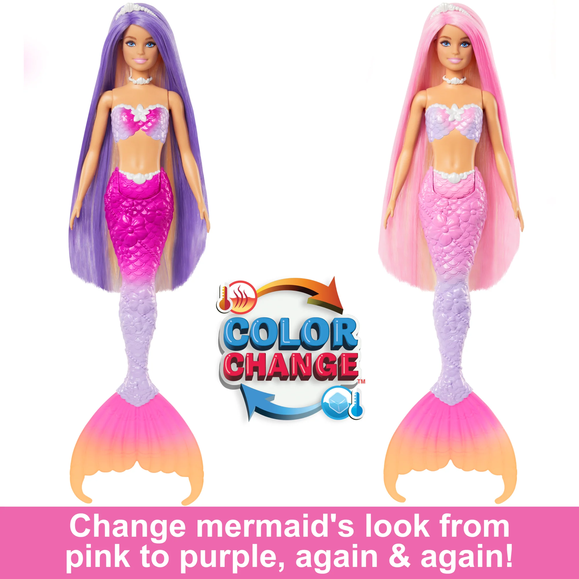 Barbie “Malibu” Mermaid Doll With Color Change Feature, Pet Dolphin And Accessories - Image 4