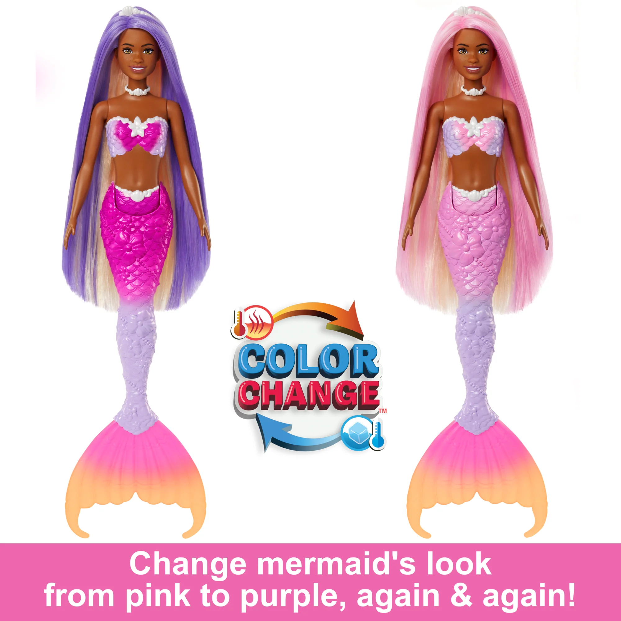 Barbie “Brooklyn” Mermaid Doll With Color Change Feature, Pet Dolphin And Accessories - Image 3