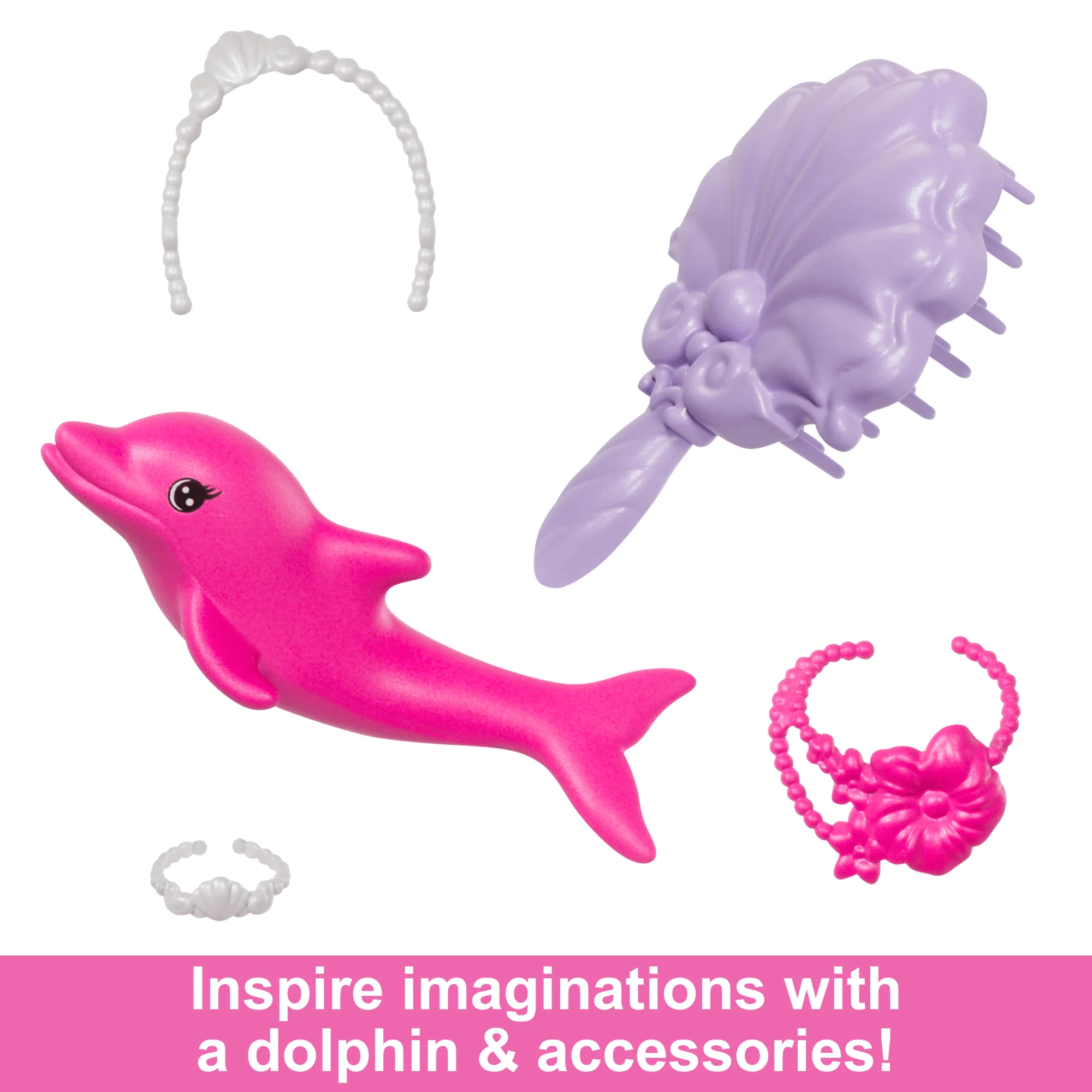 Barbie “Brooklyn” Mermaid Doll With Color Change Feature, Pet Dolphin And Accessories - Image 5