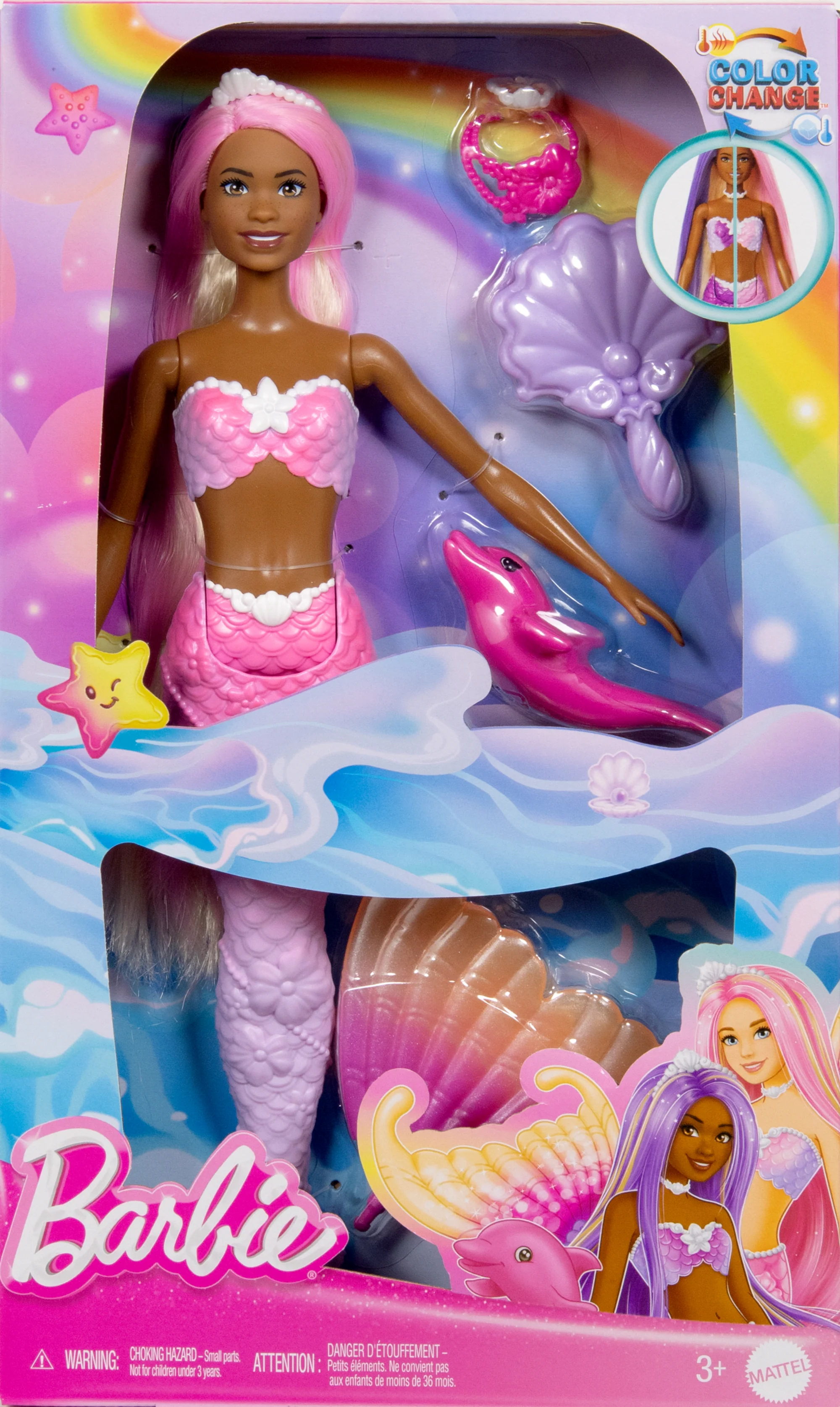 Barbie “Brooklyn” Mermaid Doll With Color Change Feature, Pet Dolphin And Accessories - Image 6