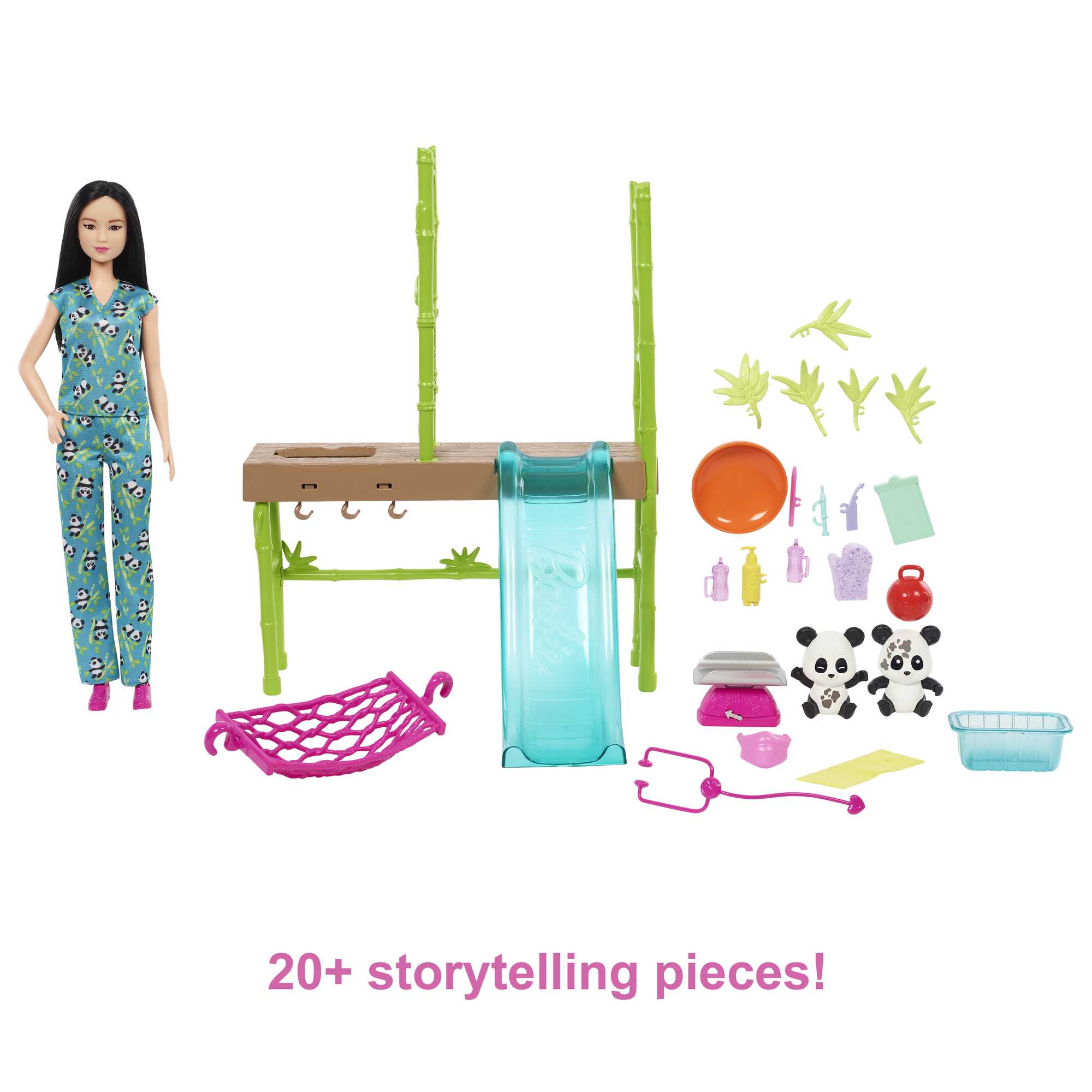Barbie® Doll and Accessories, Panda Care and Rescue™ Playset With Color-Change and 20+ Pieces - Image 4