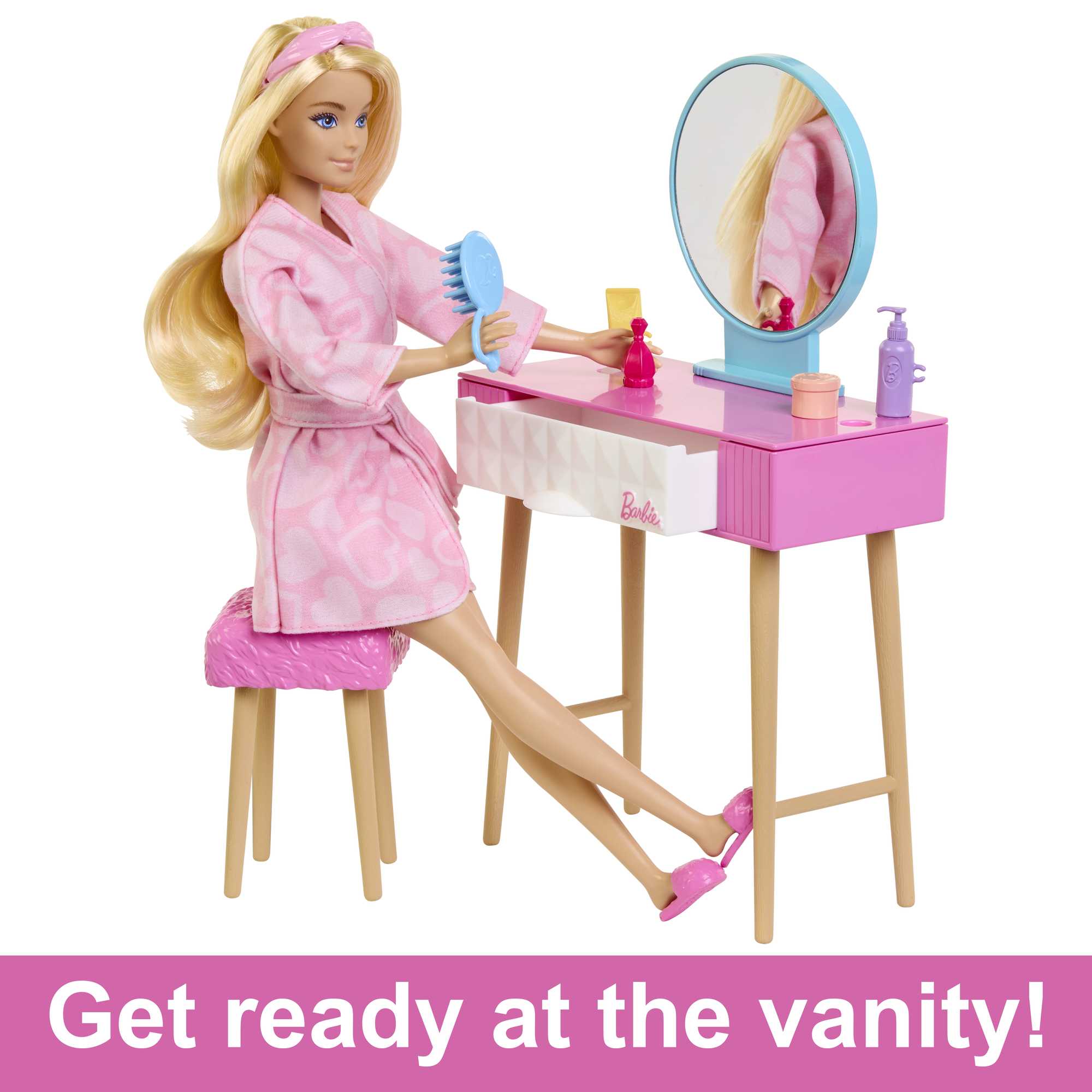Barbie Doll And Bedroom Playset, Barbie Furniture With 20+ Pieces - Image 4