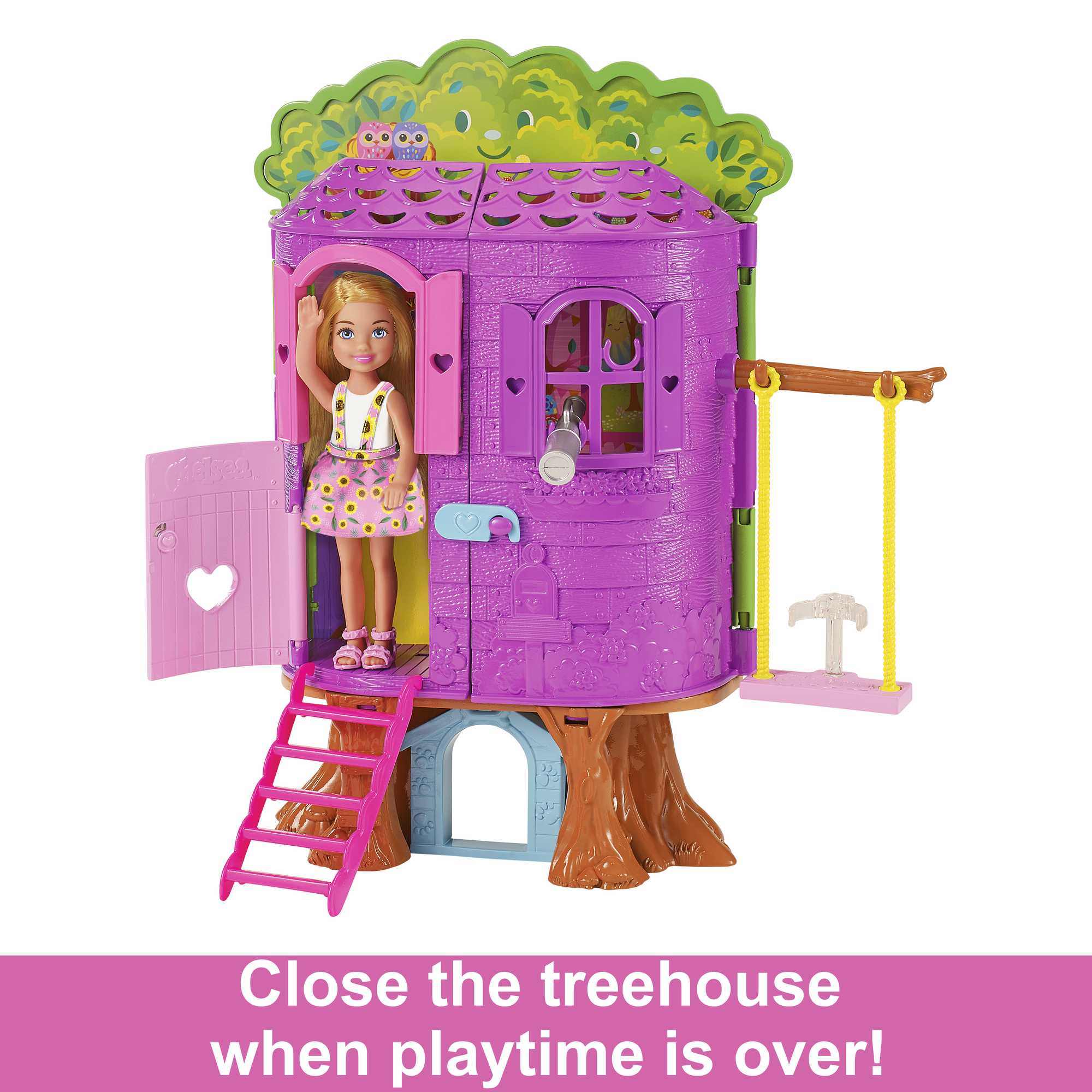 Chelsea Barbie Doll And Treehouse Playset With Pet Puppy - Image 4
