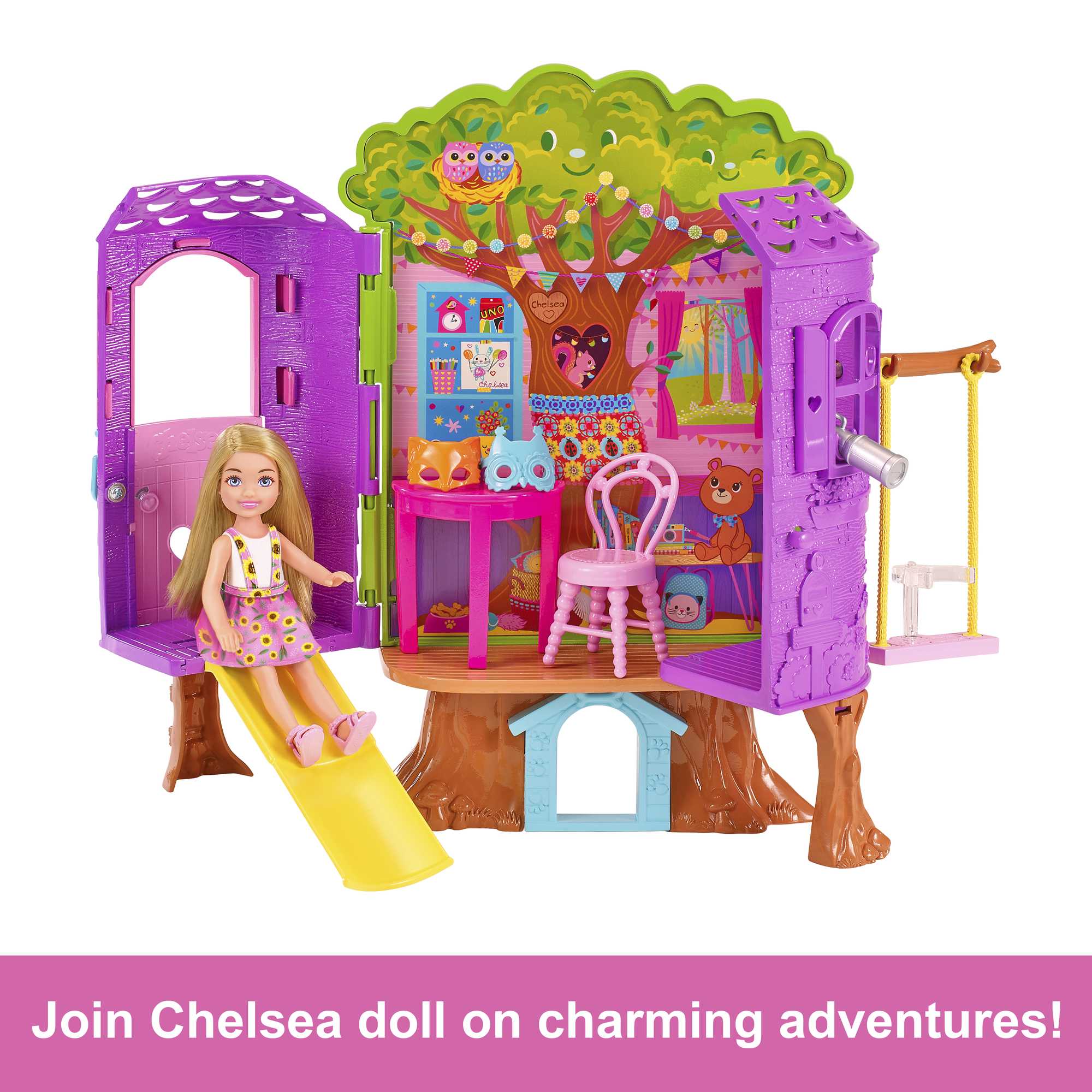 Chelsea Barbie Doll And Treehouse Playset With Pet Puppy - Image 5