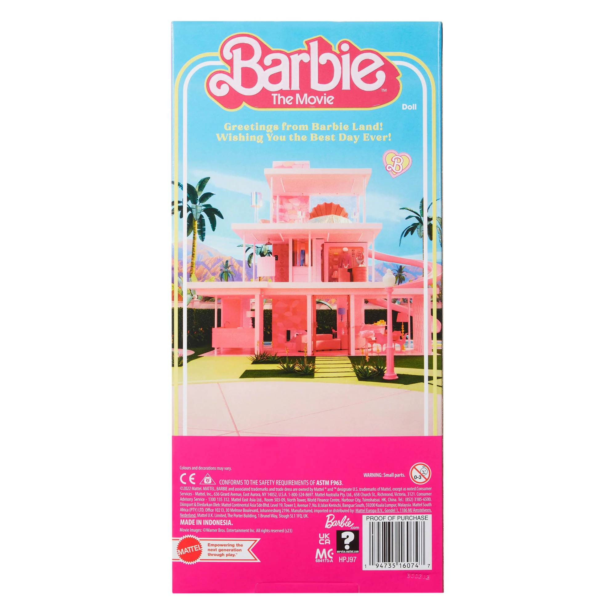 Barbie The Movie Ken Doll Wearing Pastel Striped Beach Matching Set - Image 6