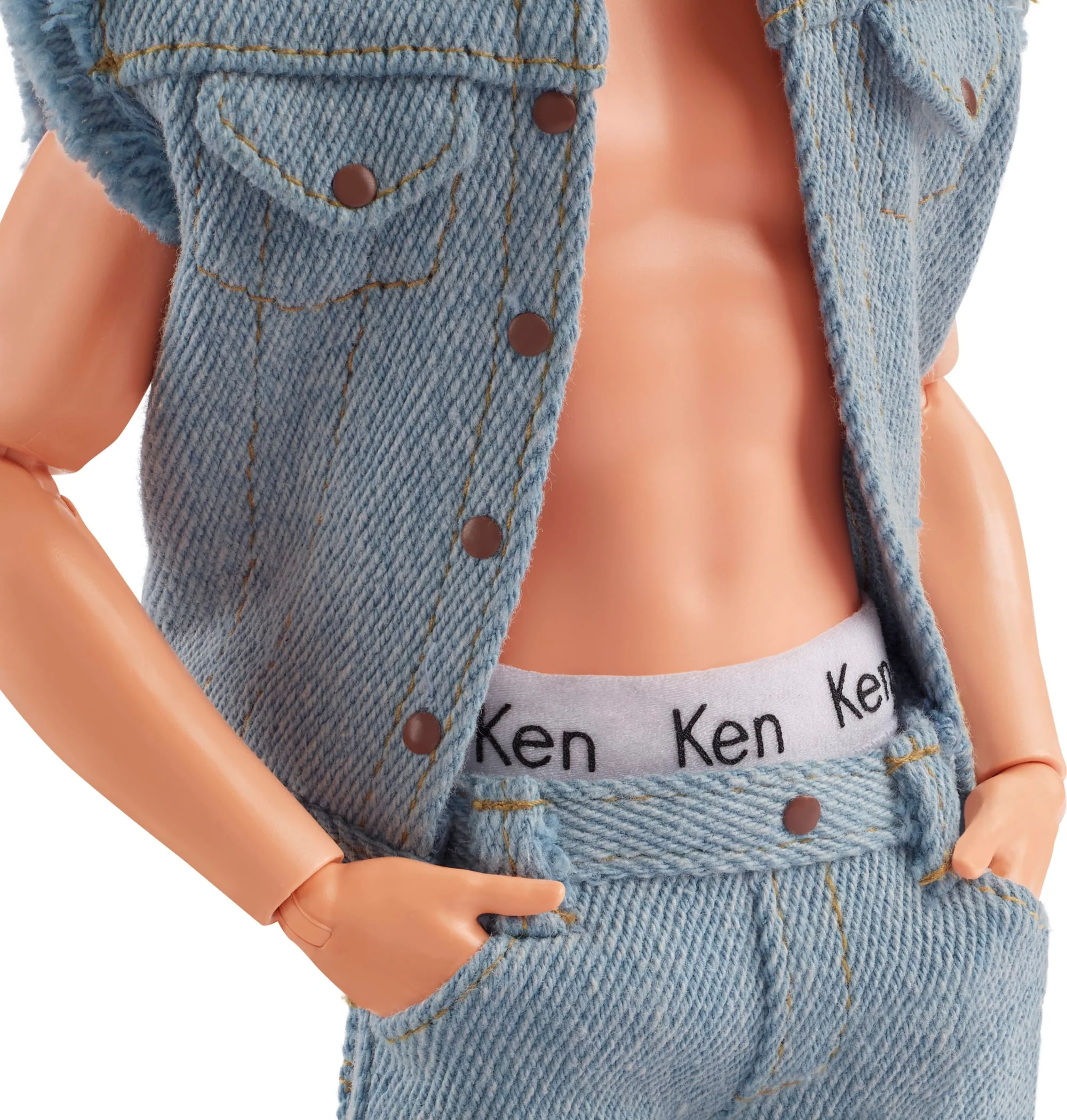 Barbie the Movie Collectible Ken Doll Wearing Denim Matching Set - Image 3