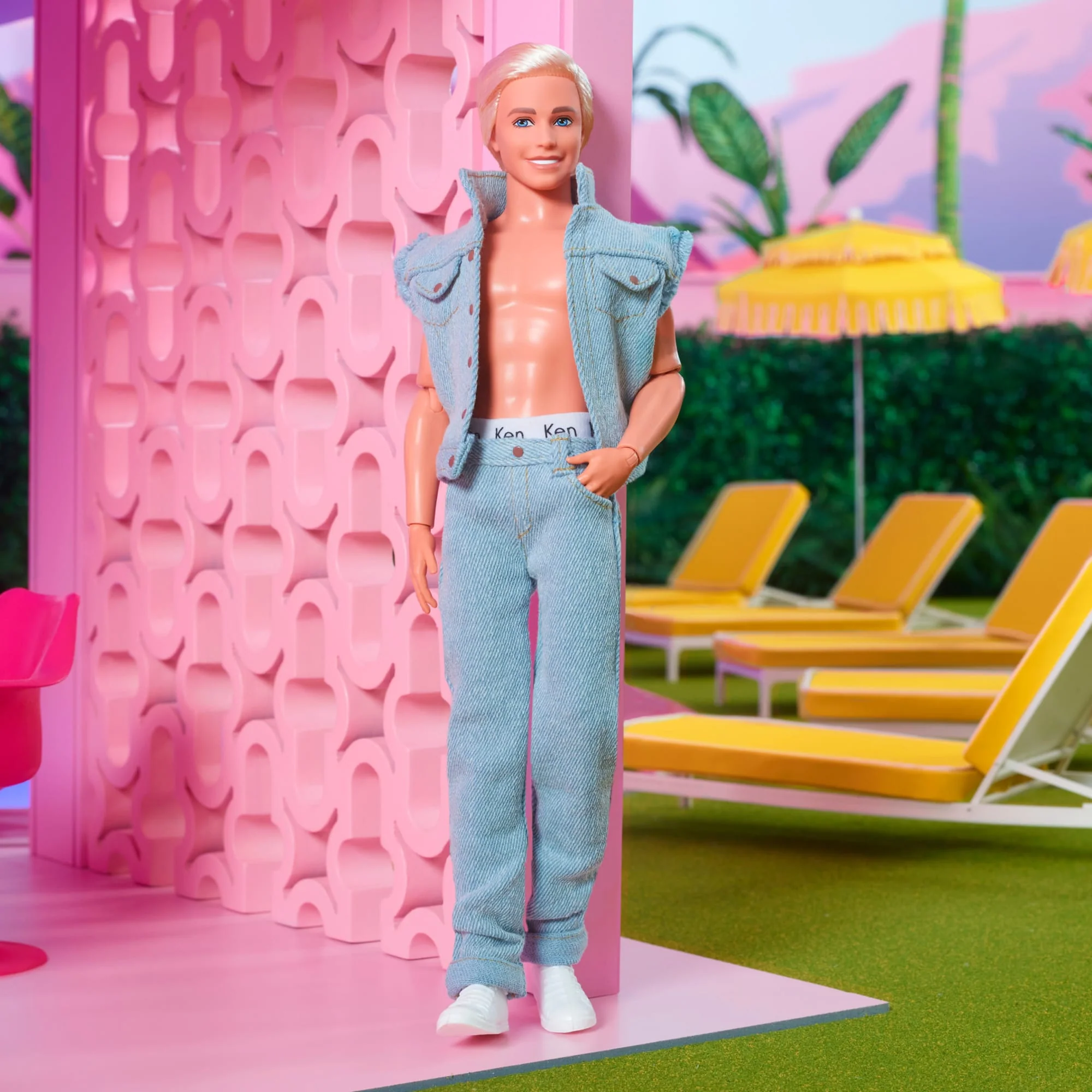 Barbie the Movie Collectible Ken Doll Wearing Denim Matching Set - Image 4