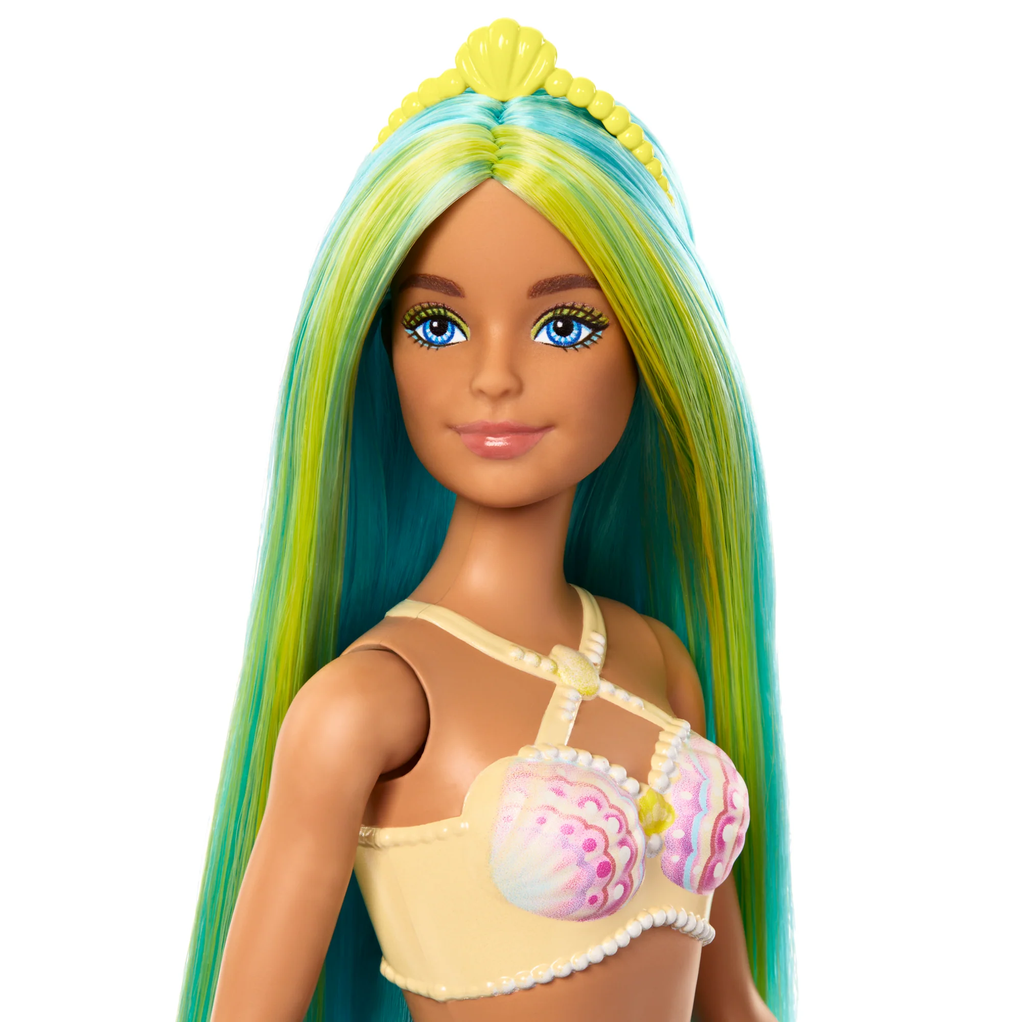 Barbie Mermaid Doll With Blue And Yellow Hair, Turquoise Tail, And Headband Accessory - Image 2