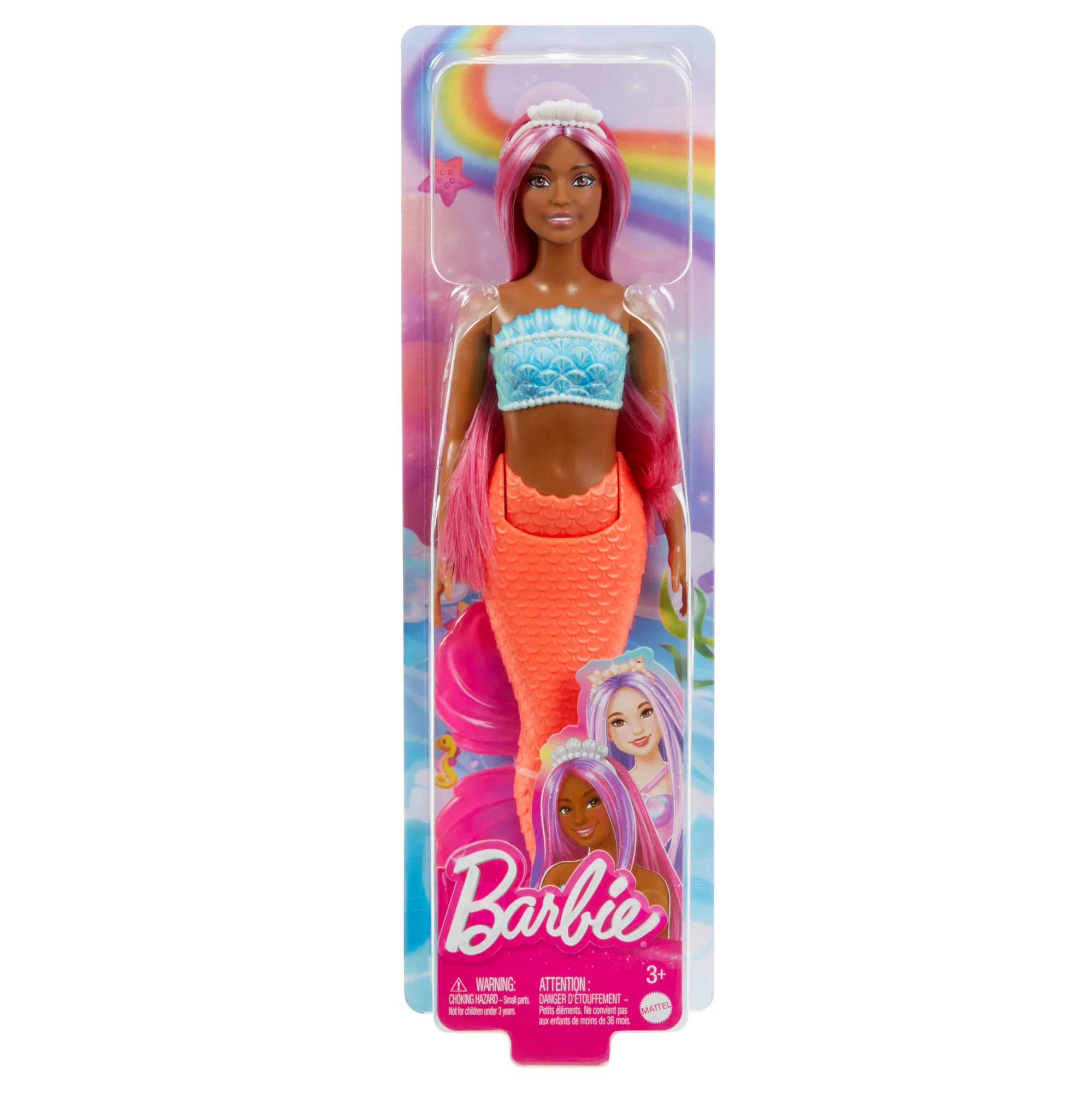Barbie Mermaid Doll With Magenta Hair, Tropical Red Tail And Headband Accessory - Image 6