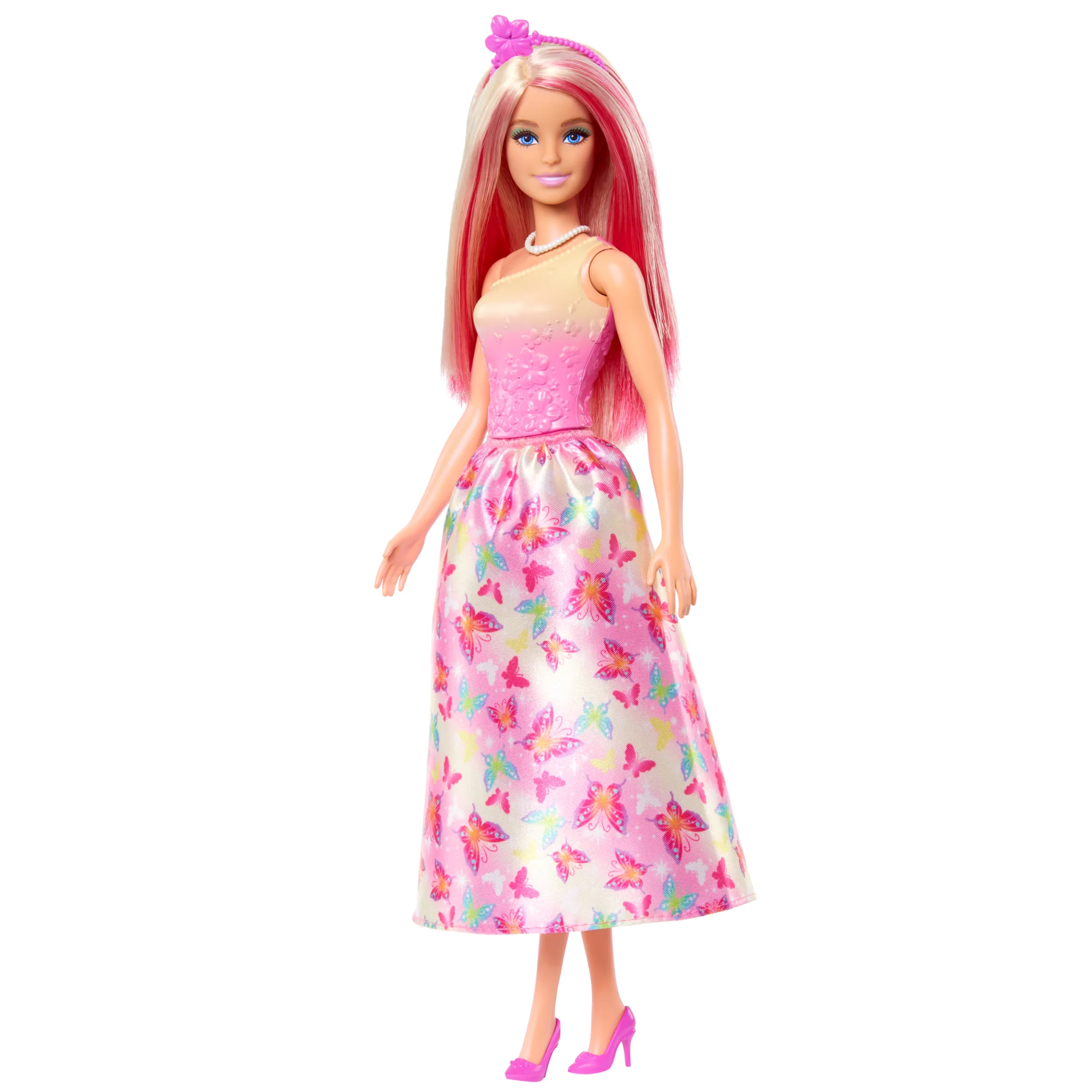 Barbie Royal Doll With Pink And Blonde Hair, Butterfly-Print Skirt And Accessories - Image 4