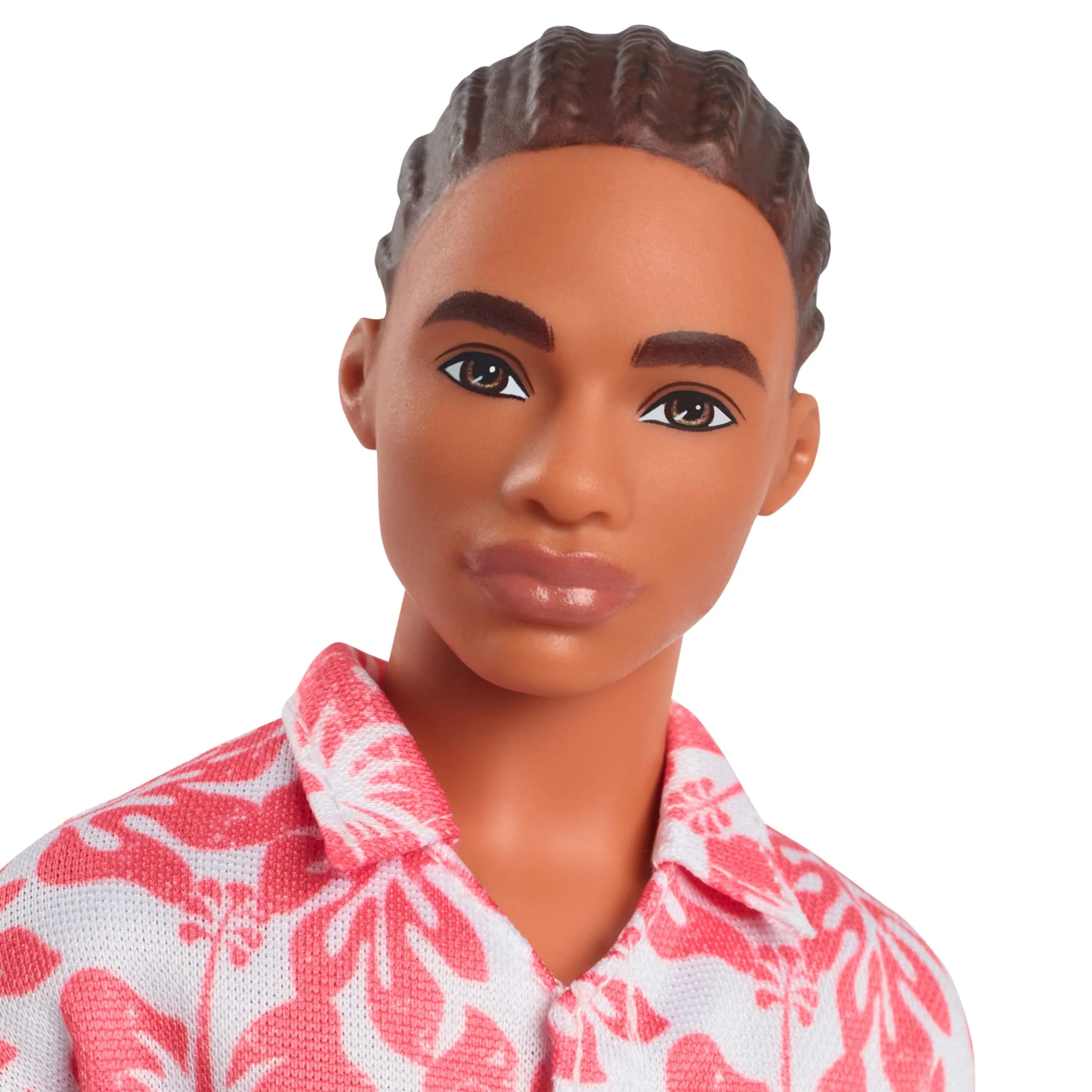 Barbie Fashionistas Ken Doll #235 in Hawaiian Print Jumpsuit With Green Sandals, Brown Hair - Image 3