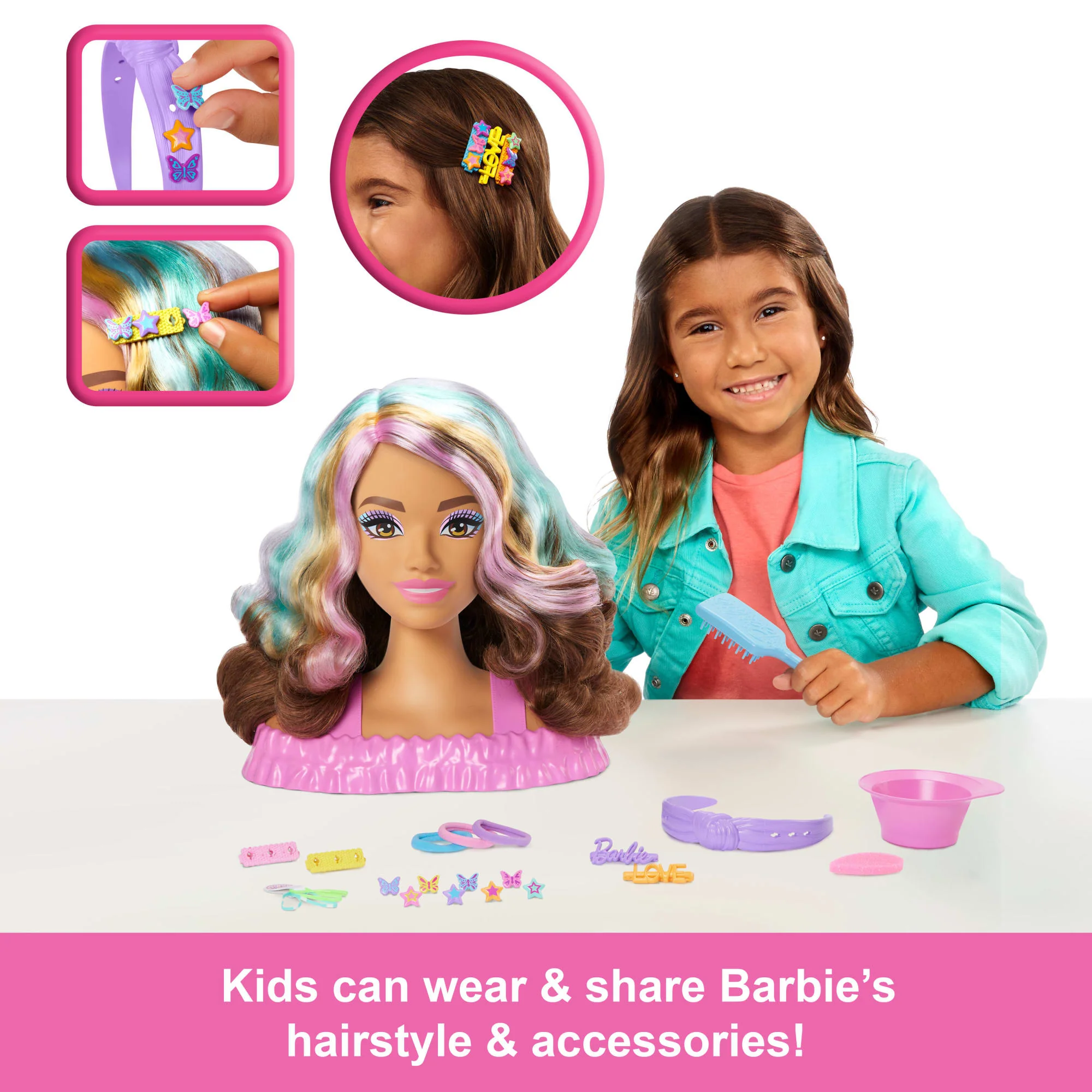 Barbie Doll Styling Head, Brown Hair With 20+ Hair Styling Accessories - Image 2