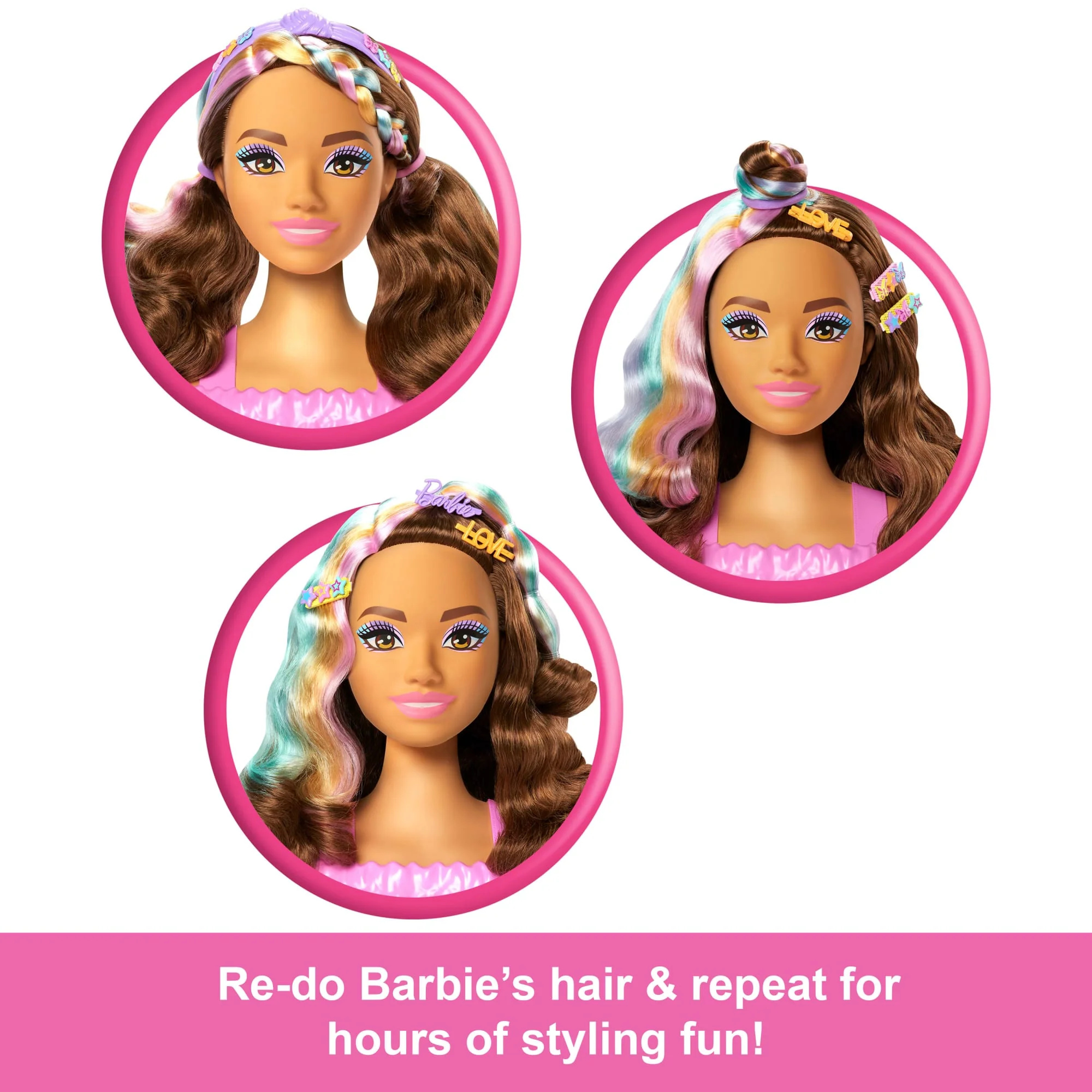 Barbie Doll Styling Head, Brown Hair With 20+ Hair Styling Accessories - Image 4