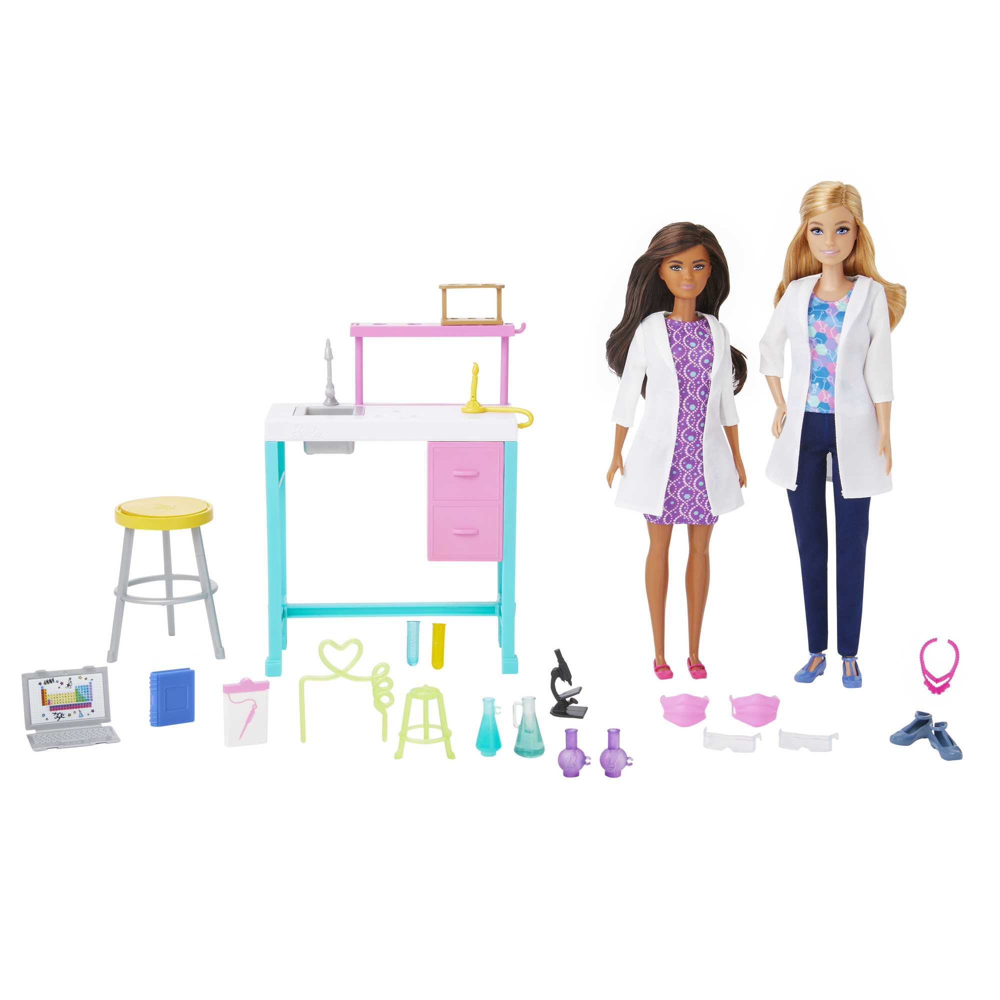Barbie Science Lab Playset With 2 Dolls, Lab Bench And 10+ Accessories - Image 2