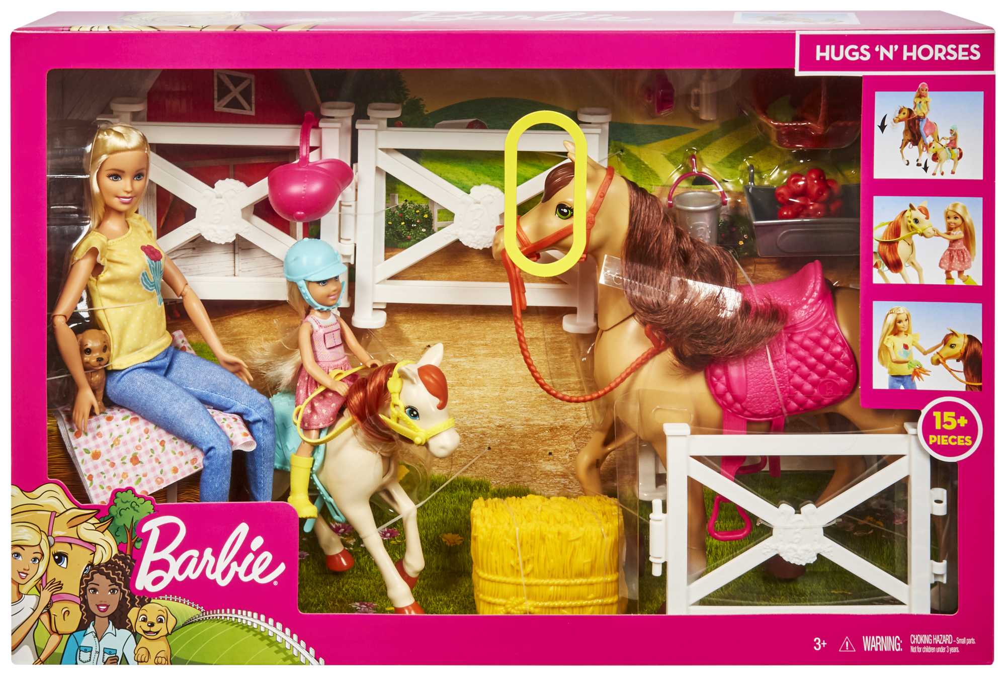Barbie Hugs 'n' Horses With & Chelsea Dolls, Blonde Doll Playset - Image 6