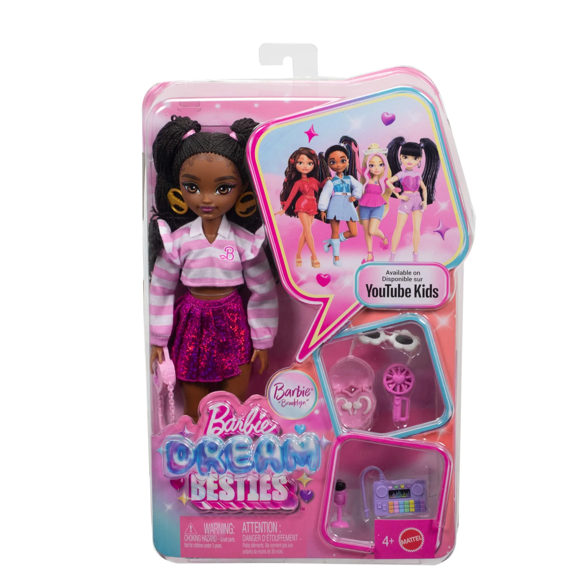 Barbie Dream Besties Barbie “Brooklyn” Doll & Accessories, Posable Fashion Doll & Themed Pieces - Image 6