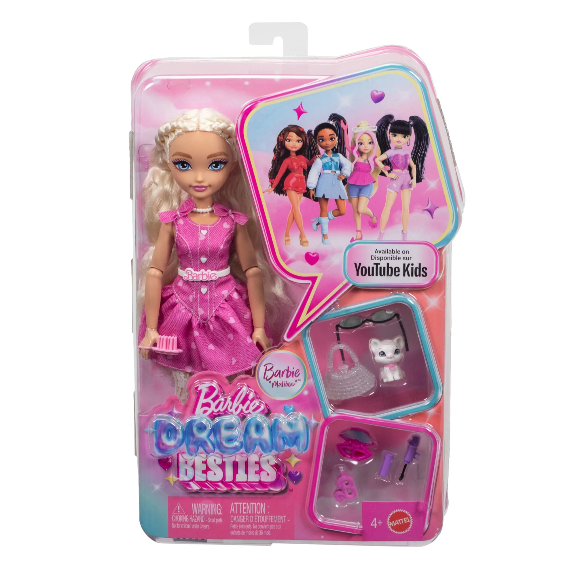 Barbie Dream Besties Barbie Malibu Doll & Accessories, Posable Fashion Doll & Themed Pieces - Image 6