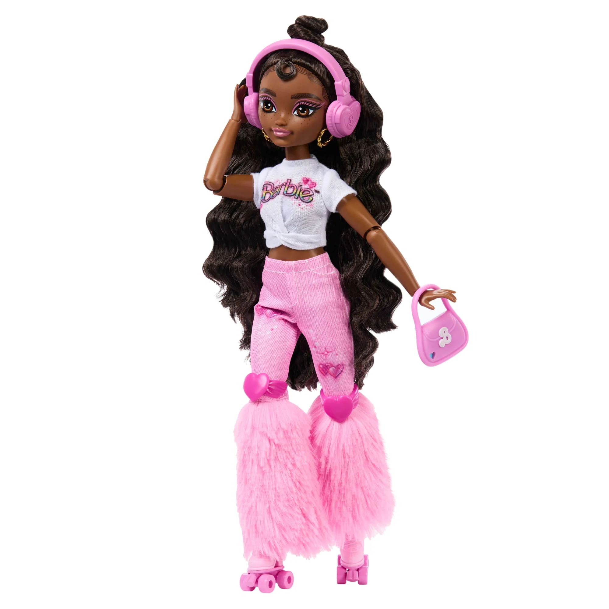 Dream Besties Barbie “Brooklyn” Roller Skating Fashion Doll With 9 Music & Video Themed Accessories - Image 3