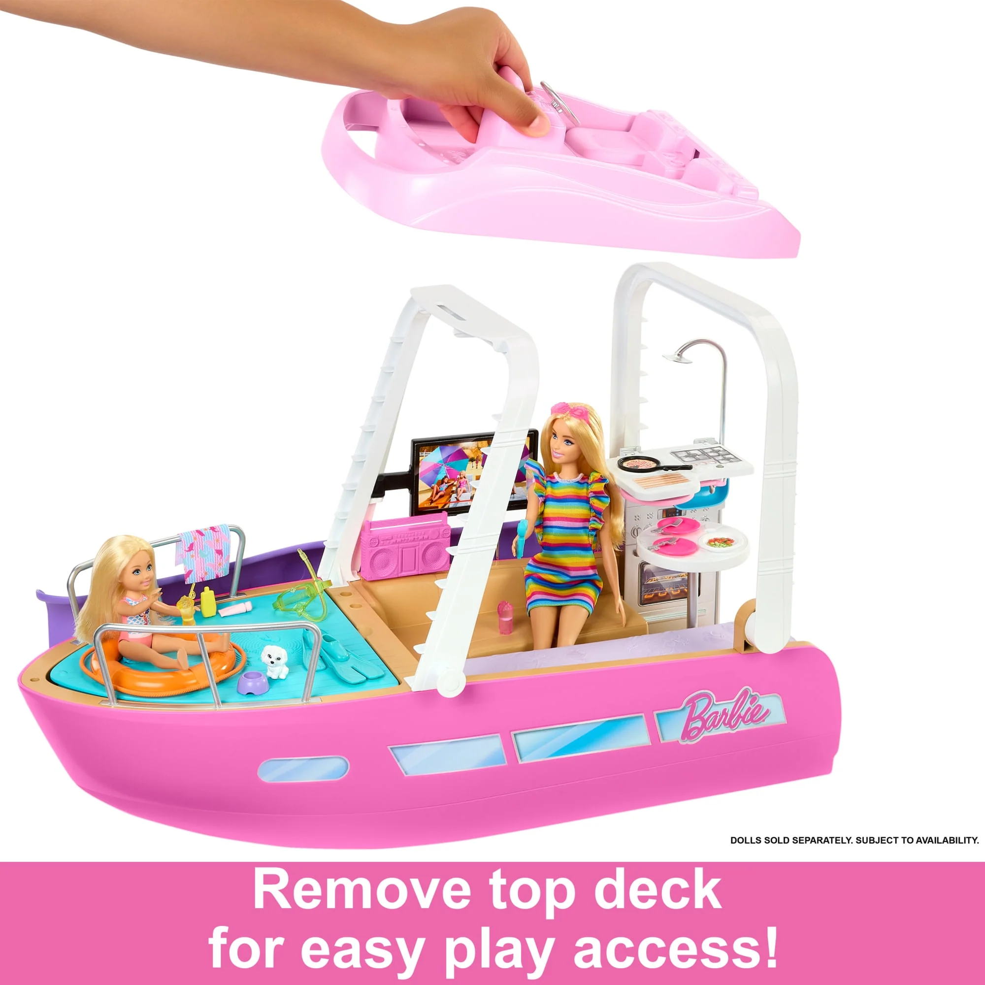 Barbie Boat With Pool And Slide, Dream Boat Playset And Accessories - Image 3