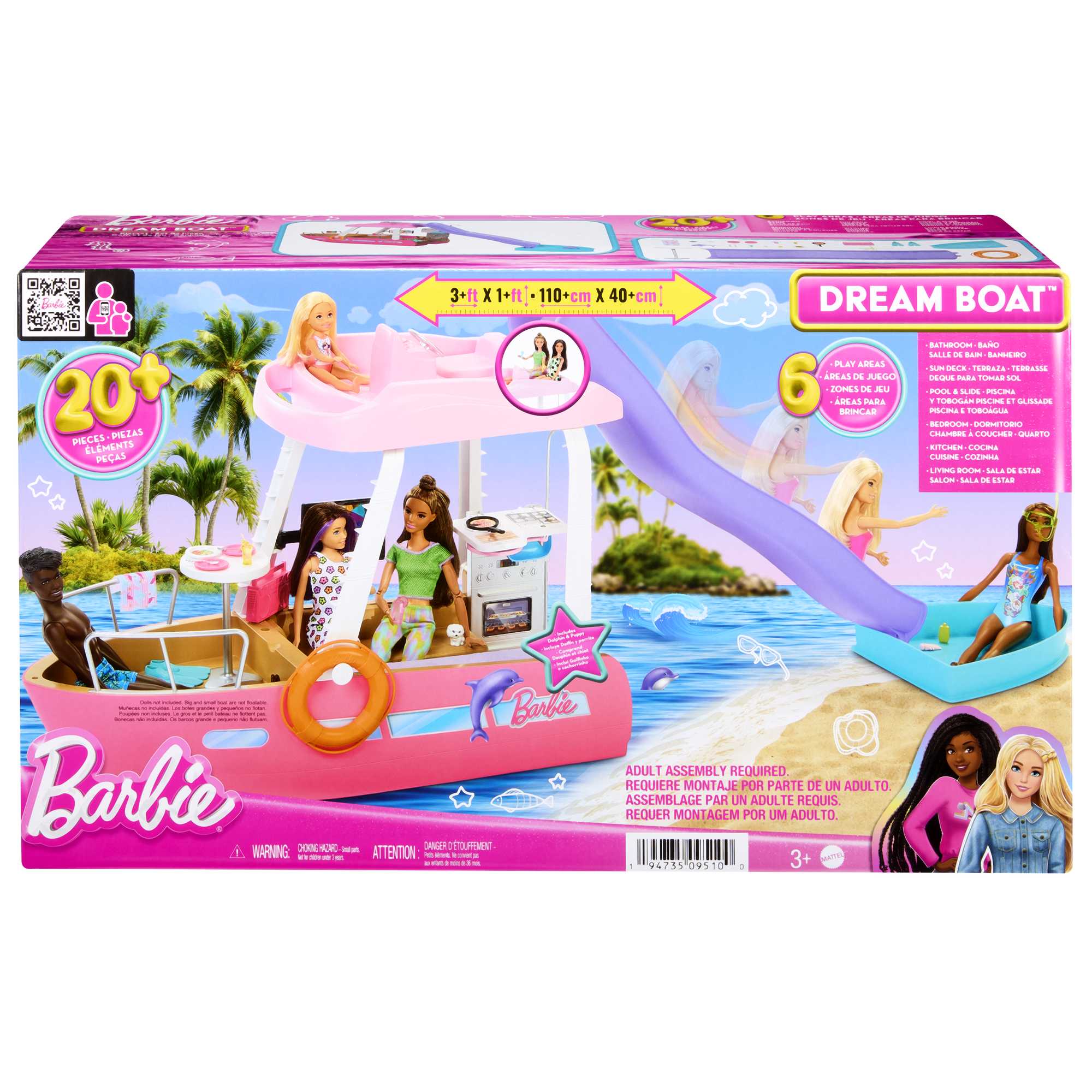Barbie Boat With Pool And Slide, Dream Boat Playset And Accessories - Image 6