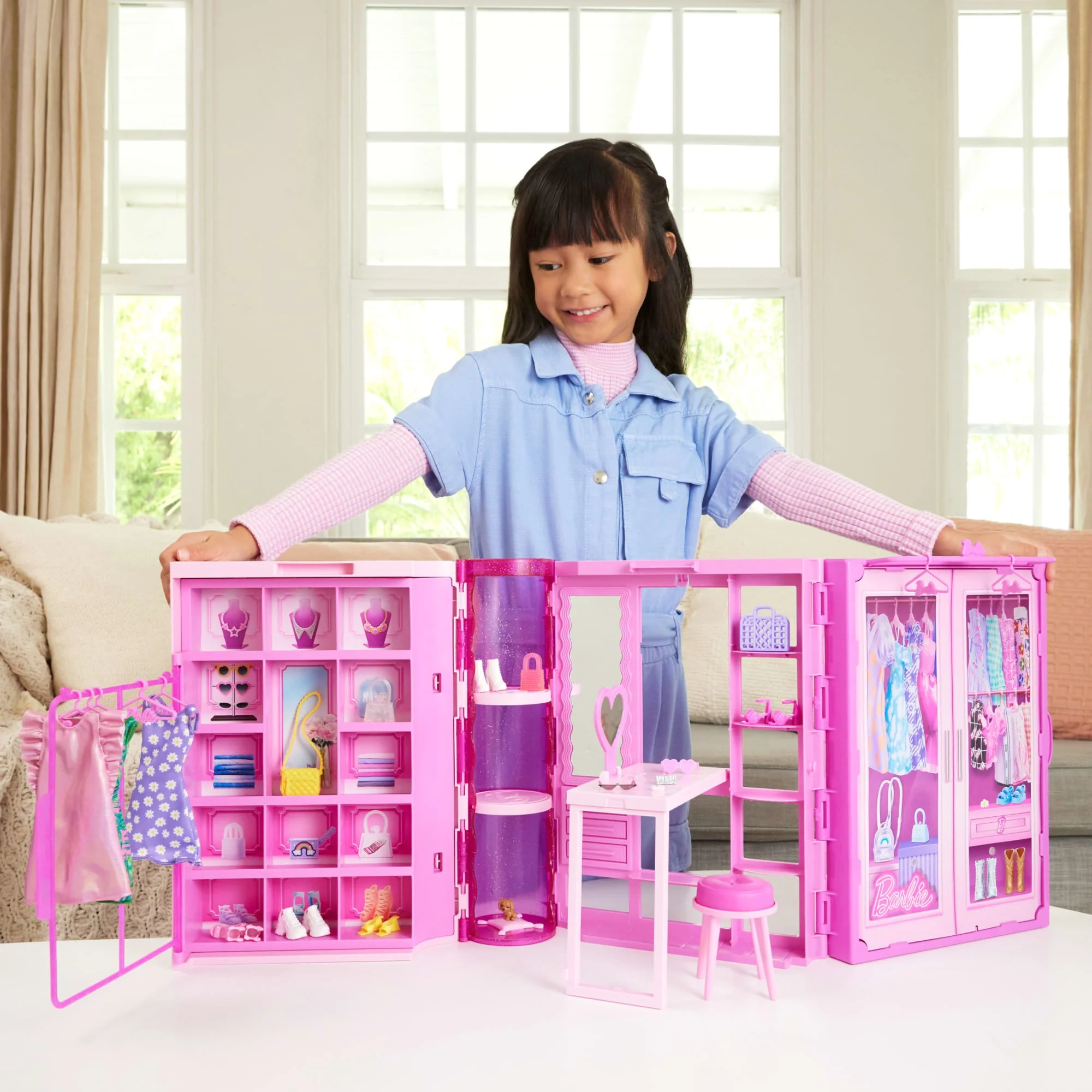 Barbie Dream Closet Toy Playset With Fashion Doll, CloThes, & Accessories, 3-Ft-Wide With 25+ Pieces - Image 2