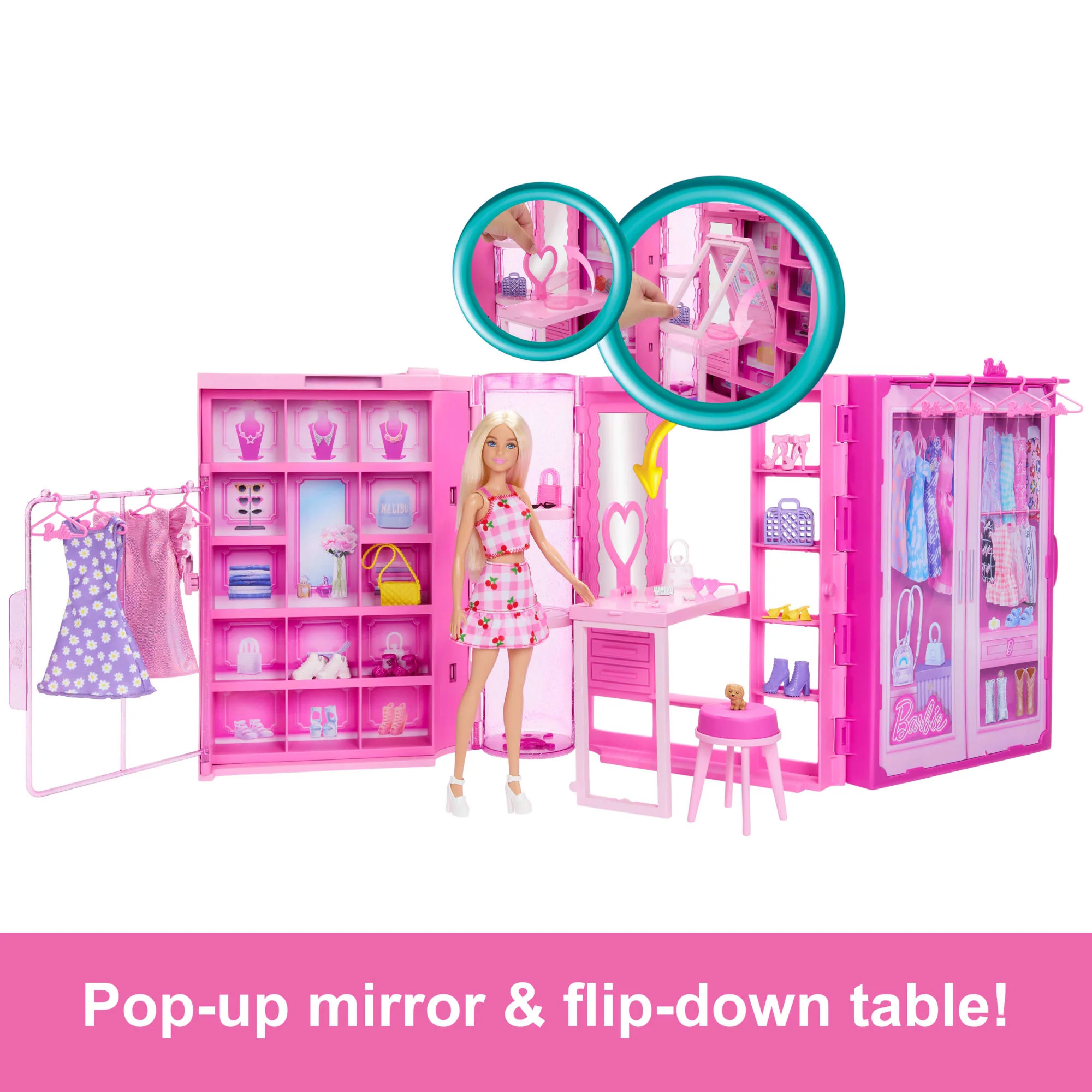 Barbie Dream Closet Toy Playset With Fashion Doll, CloThes, & Accessories, 3-Ft-Wide With 25+ Pieces - Image 3